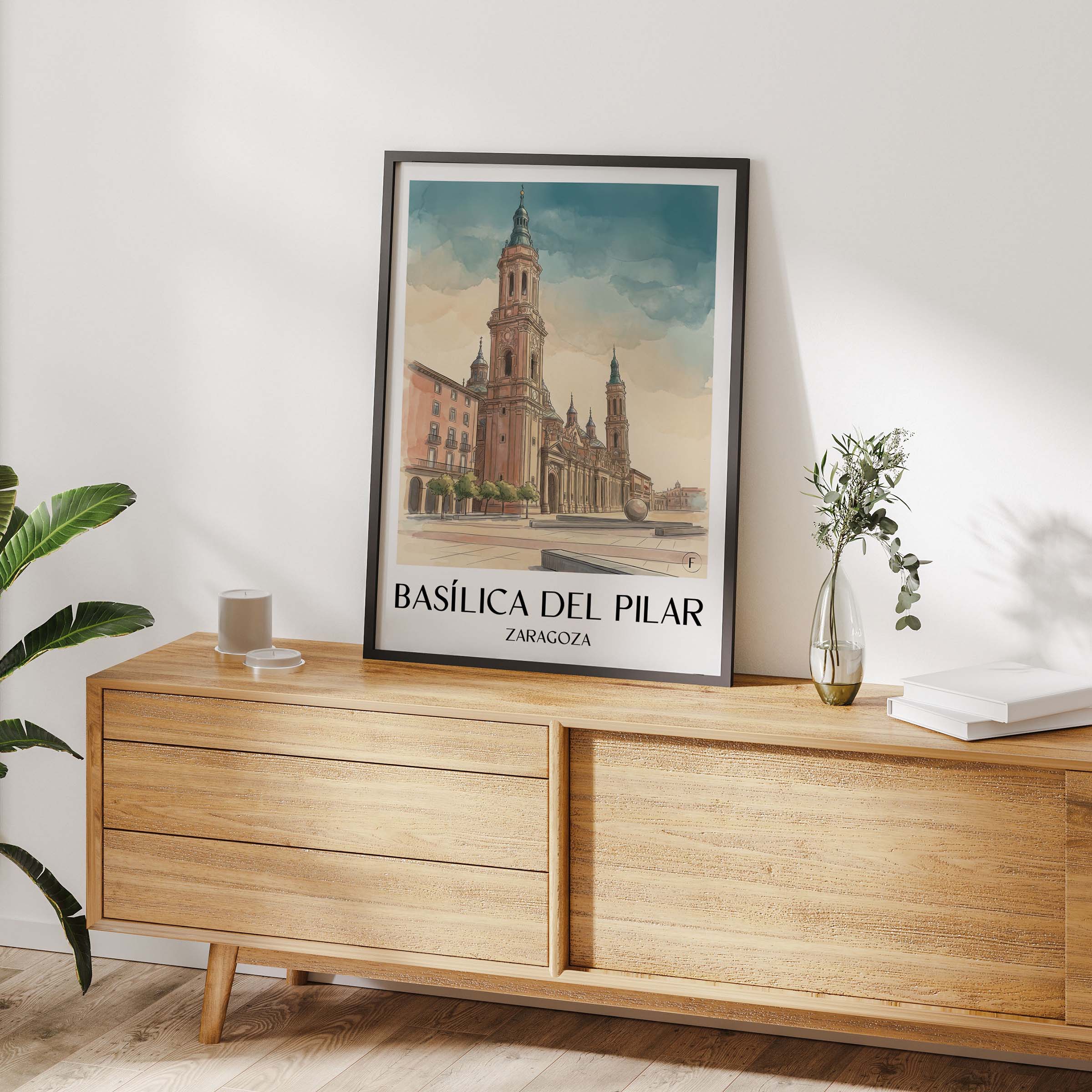 basílica-del-pilar-zaragoza-spanien-poster-aquarell