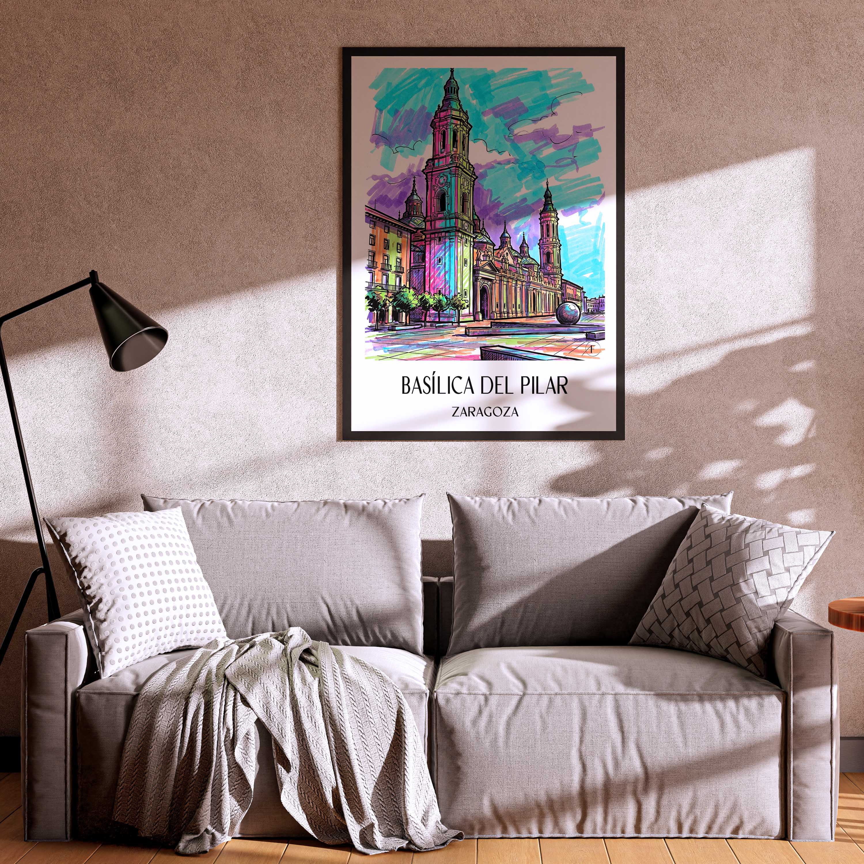 basílica-del-pilar-zaragoza-spanien-poster-graffiti
