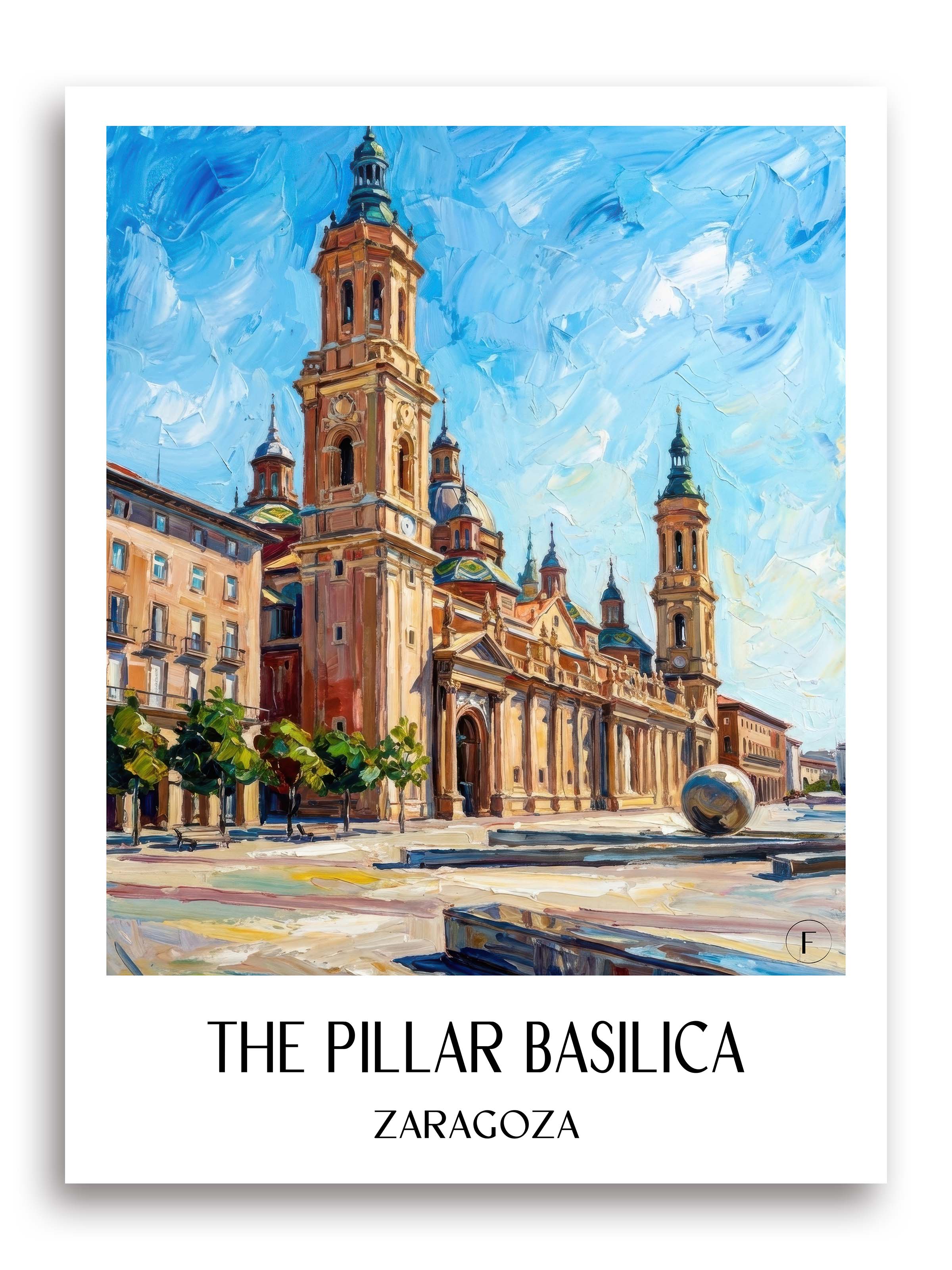 Basílica del Pilar Poster - Zaragoza - Spanien Kunstdruck - Ölgemälde von A4 bis A1 - favplace
