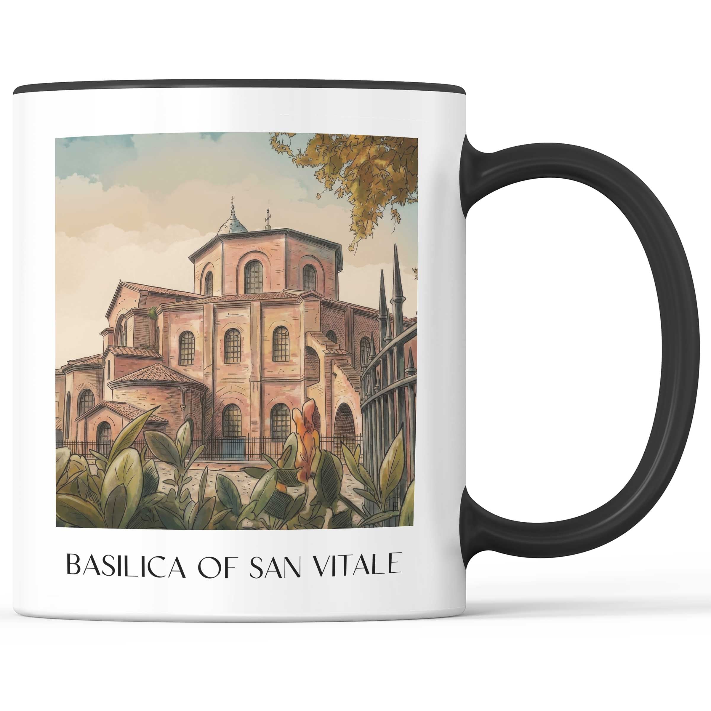 Basilica di San Vitale Kaffeebecher - Ravenna - Italien Becher - Kaffeetasse im Aquarell Stil - favplace