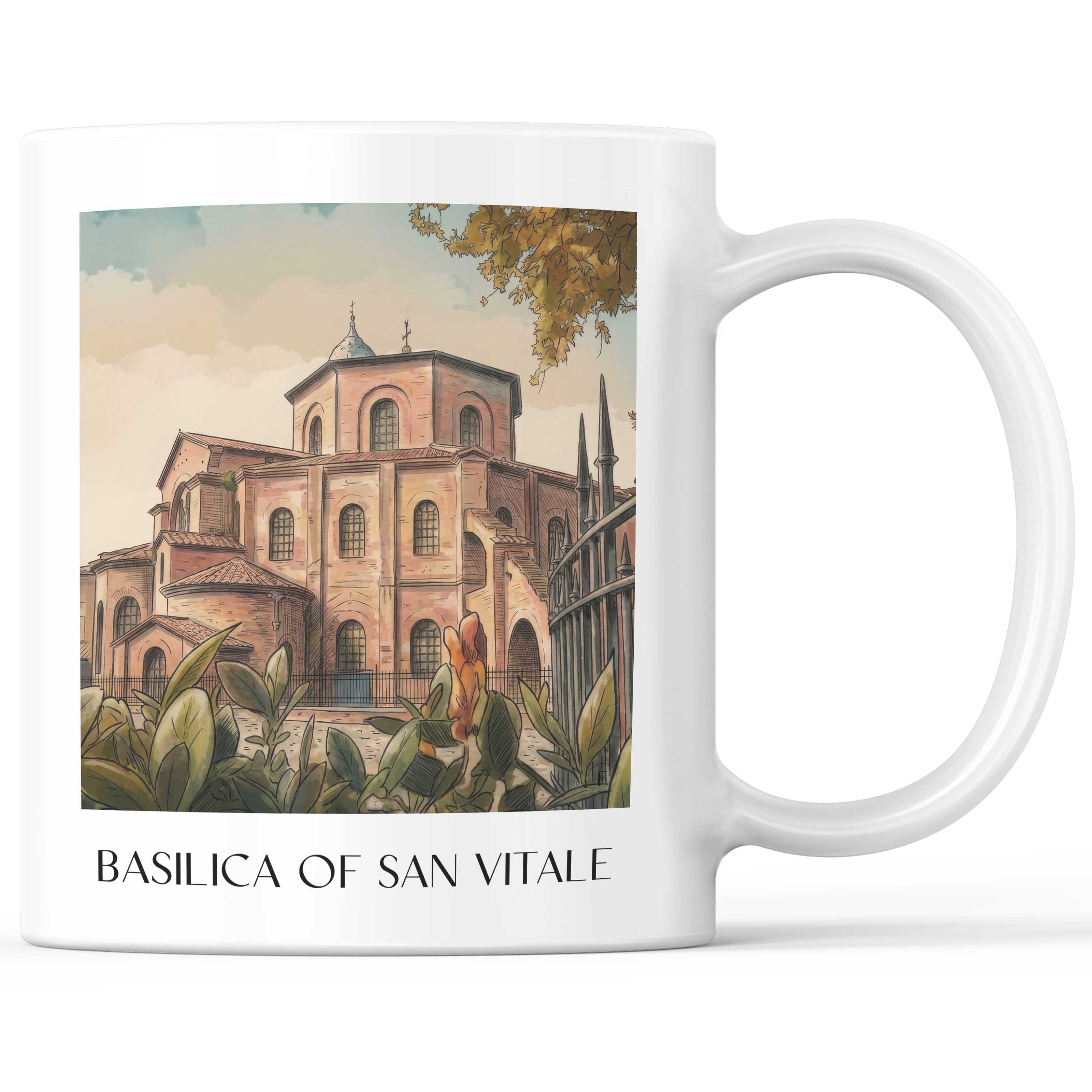 Basilica di San Vitale Kaffeebecher - Ravenna - Italien Becher - Kaffeetasse im Aquarell Stil - favplace