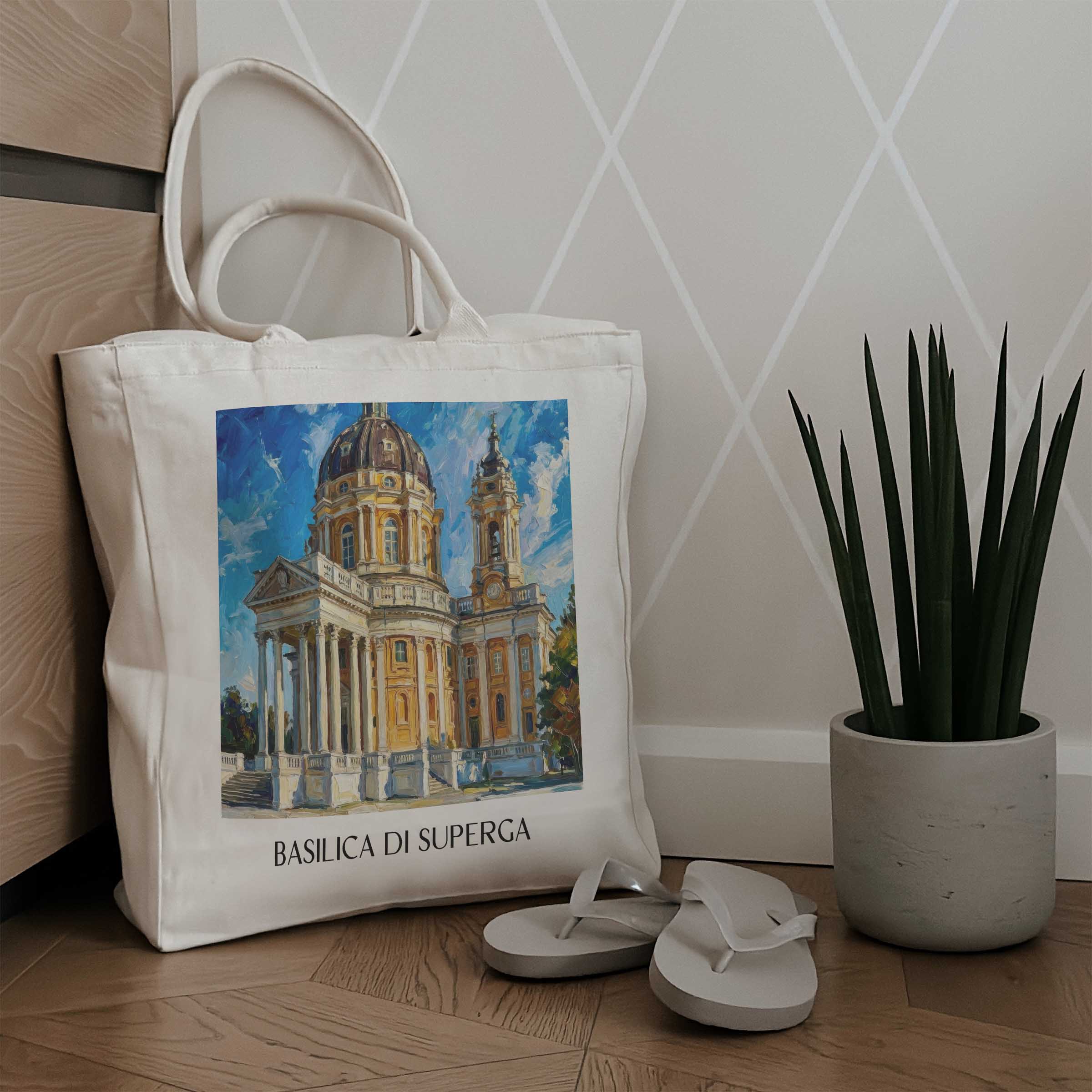 basilica-di-superga-turin-italien-einkaufstasche-oil-painting-oelgemaelde