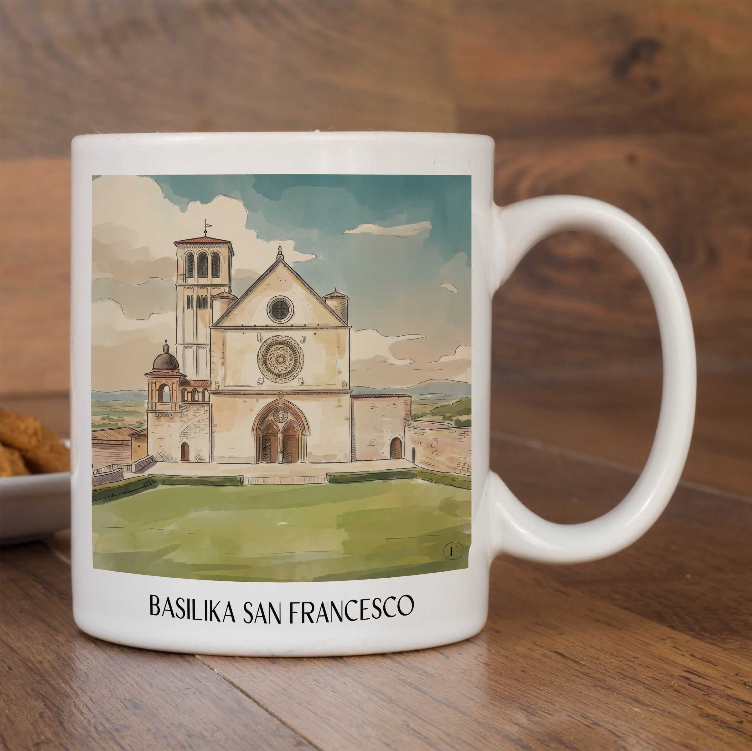 basilika-san-francesco-assisi-italien-kaffeebecher-aquarell
