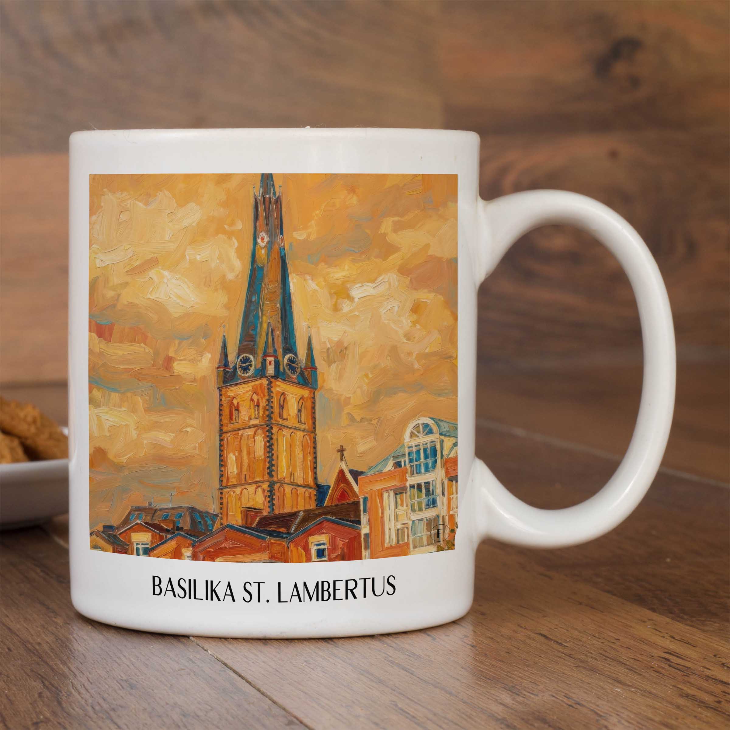 basilika-st.-lambertus-düsseldorf-deutschland-kaffeebecher-oil-painting-oelgemaelde