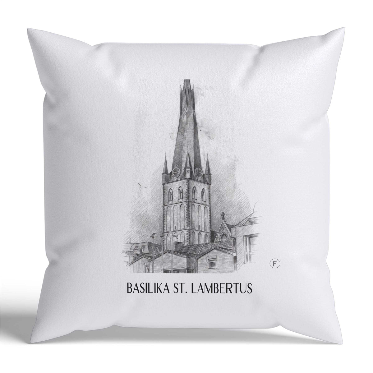 basilika-st.-lambertus-düsseldorf-deutschland-kissenbezug-bleistift-zeichnung-drawing