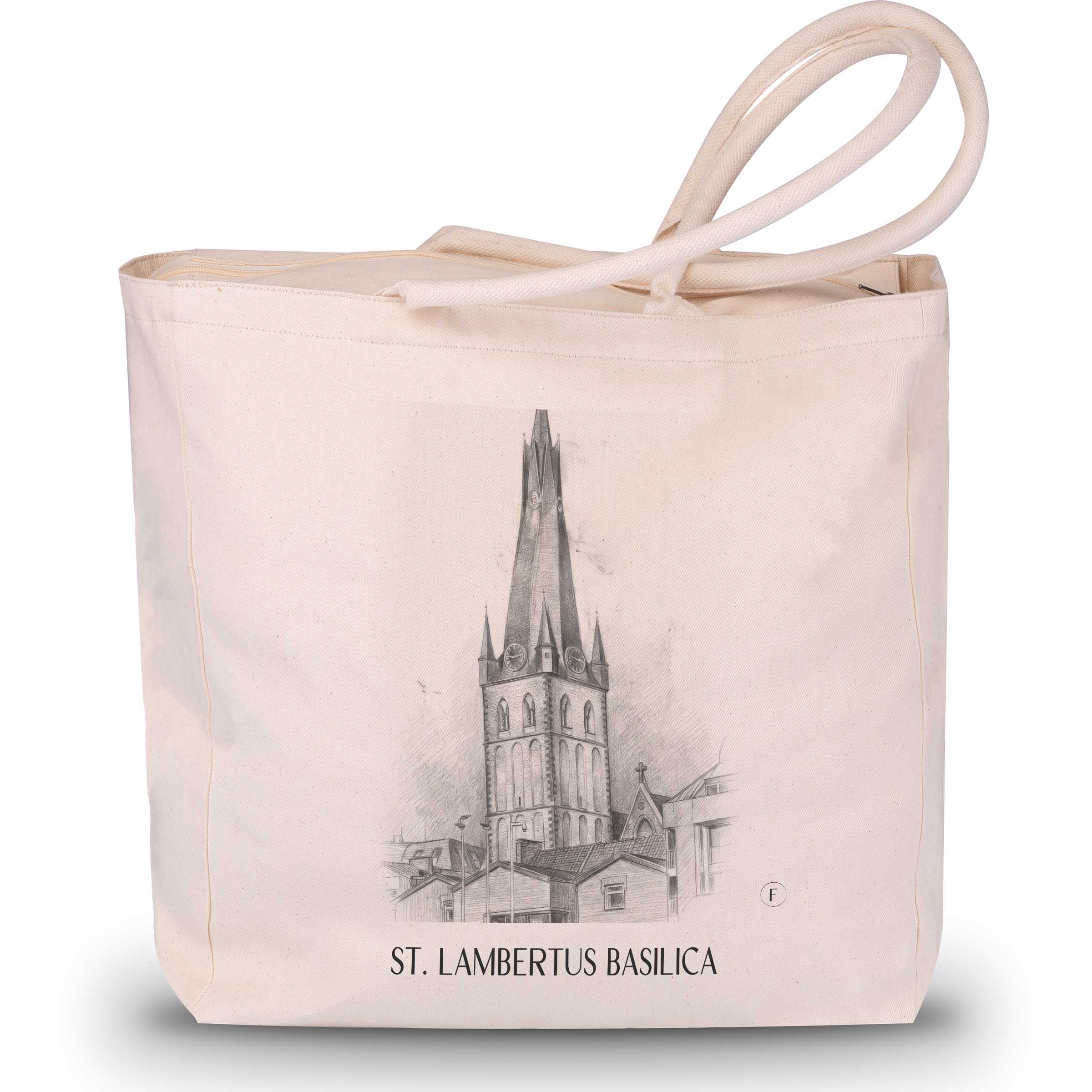 Basilika St. Lambertus Shopping Tasche - Düsseldorf - Deutschland Tote Bag - Einkaufstasche im Zeichnung Stil