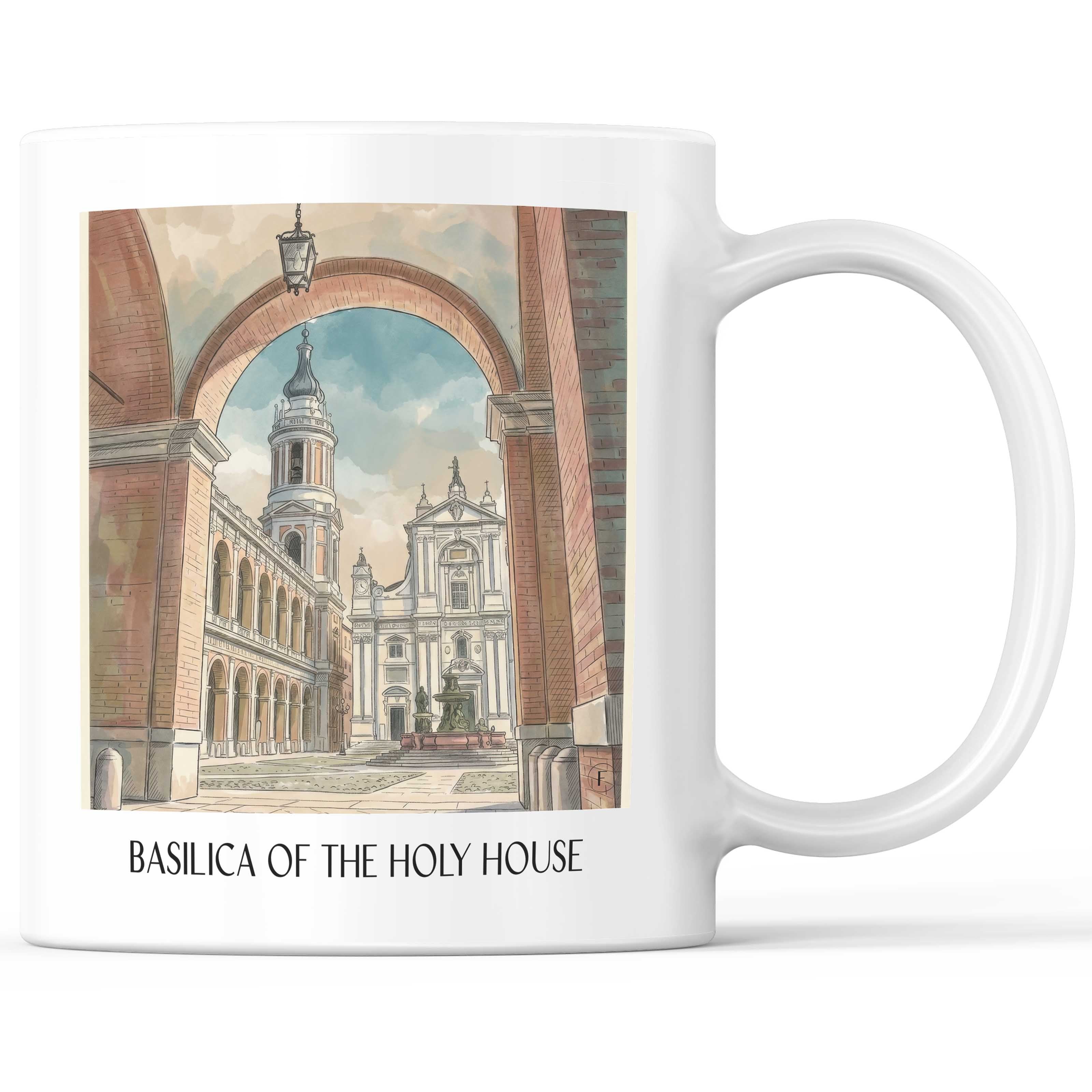 Basilika vom Heiligen Haus Kaffeebecher - Loreto - Italien Becher - Kaffeetasse im Aquarell Stil - favplace