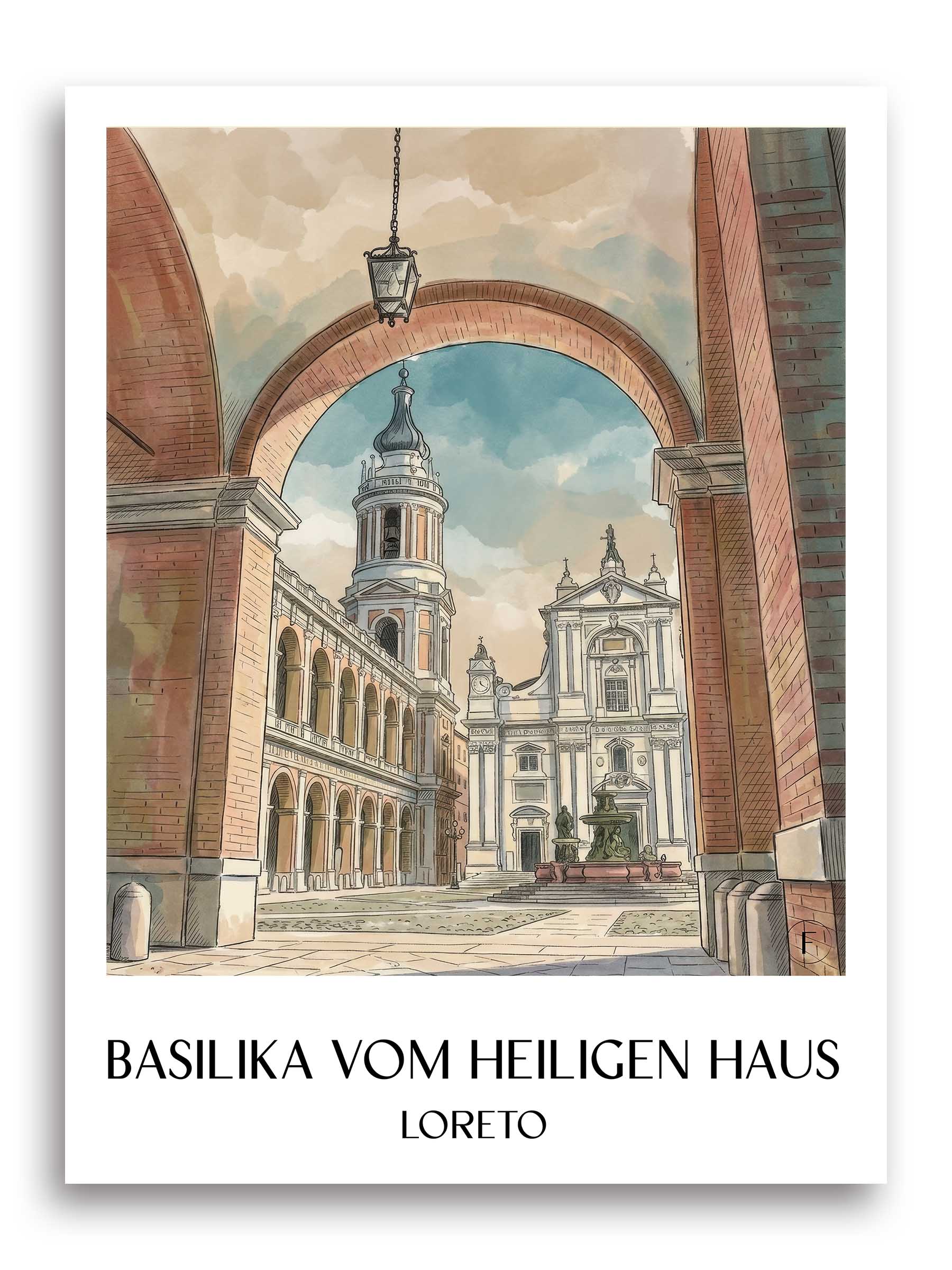 basilika-vom-heiligen-haus-loreto-italien-poster-aquarell