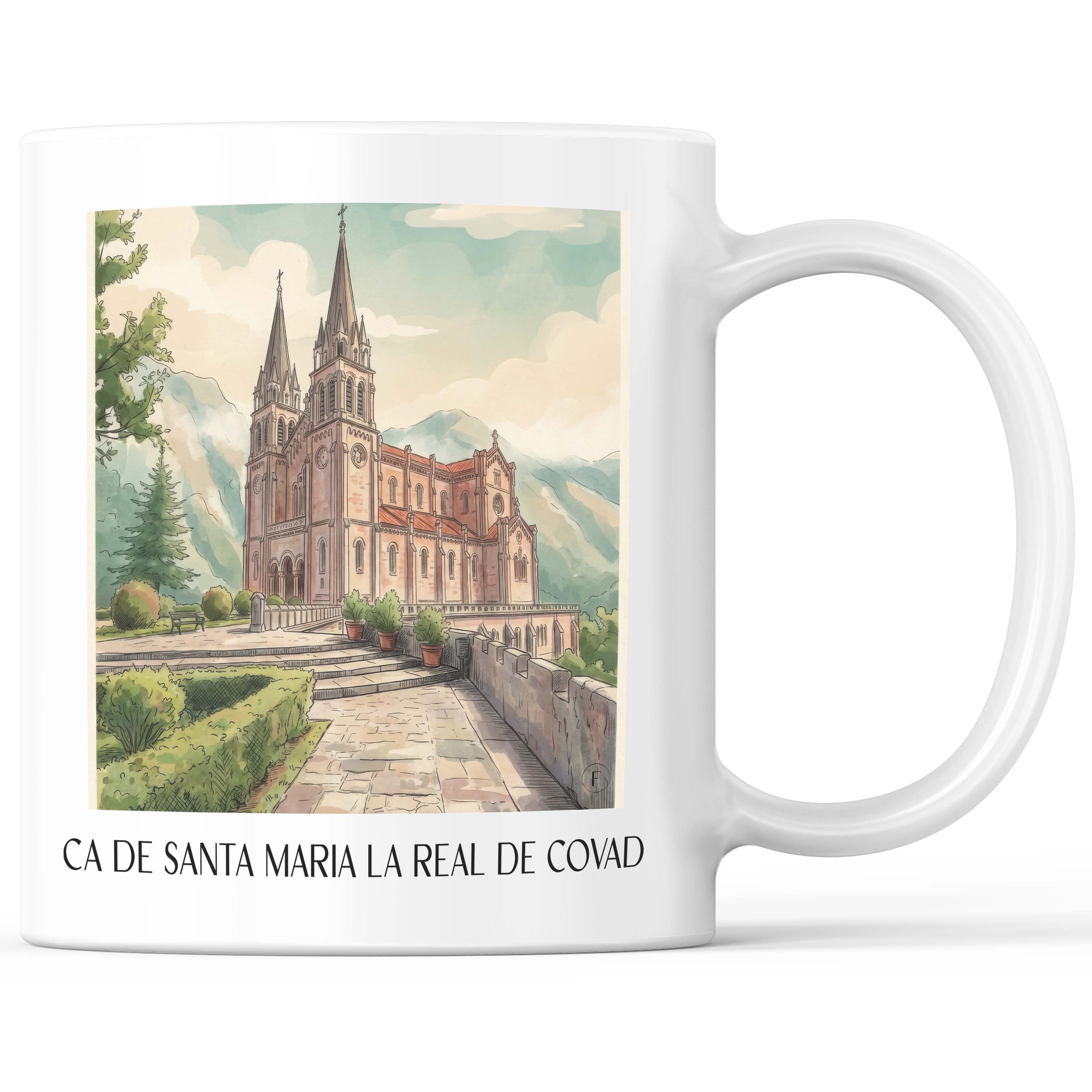 Basilika von Covadonga Kaffeebecher - Spanien - Spanien Becher - Kaffeetasse im Aquarell Stil - favplace