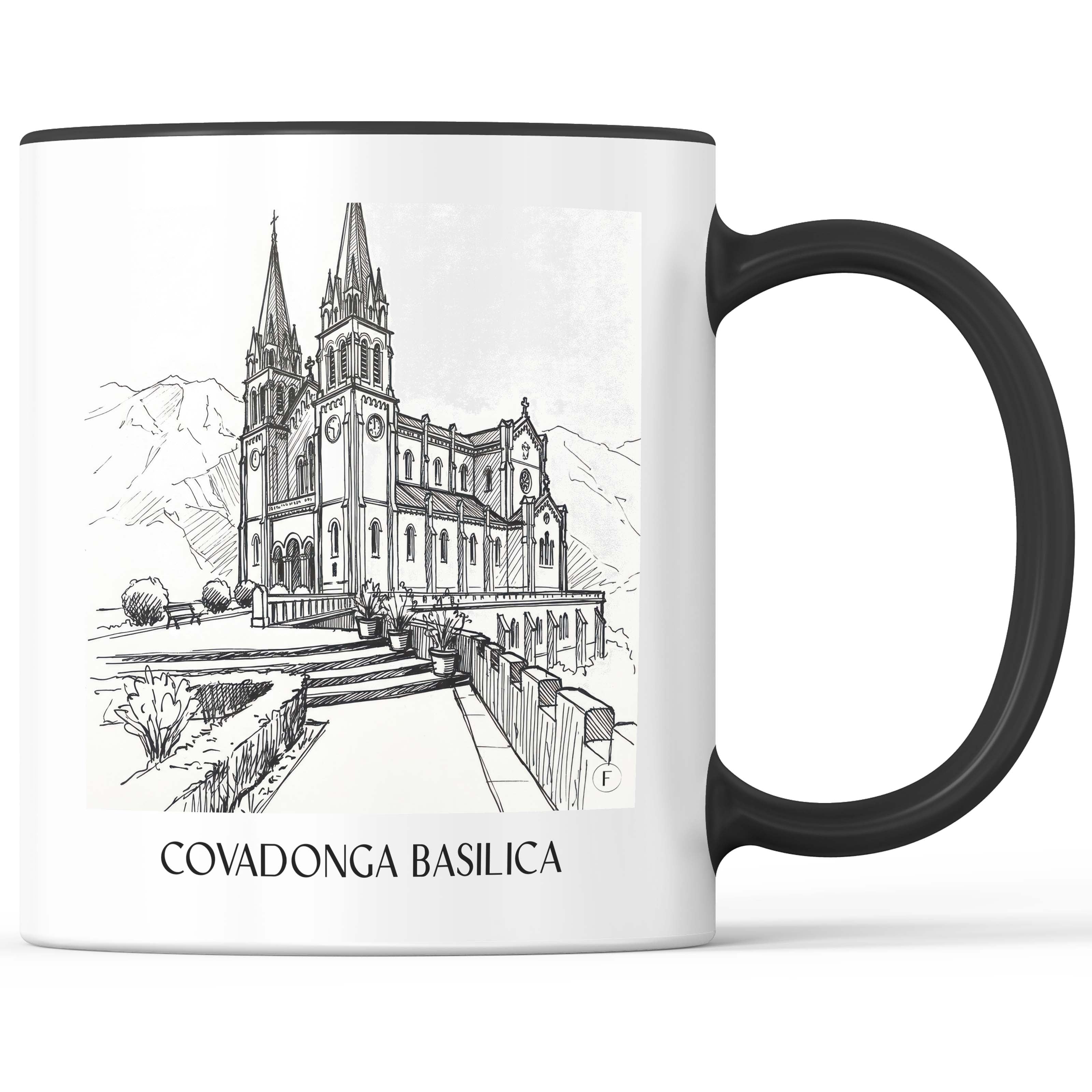 Basilika von Covadonga Kaffeebecher - Spanien - Spanien Becher - Kaffeetasse im Skizze Stil - favplace