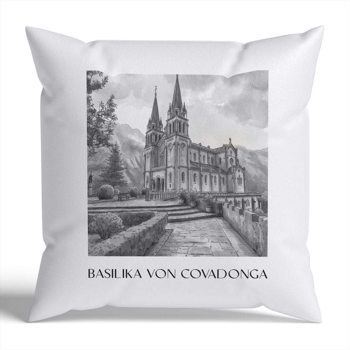 basilika-von-covadonga-spanien-spanien-kissenbezug-aquarell-schwarz-weiss