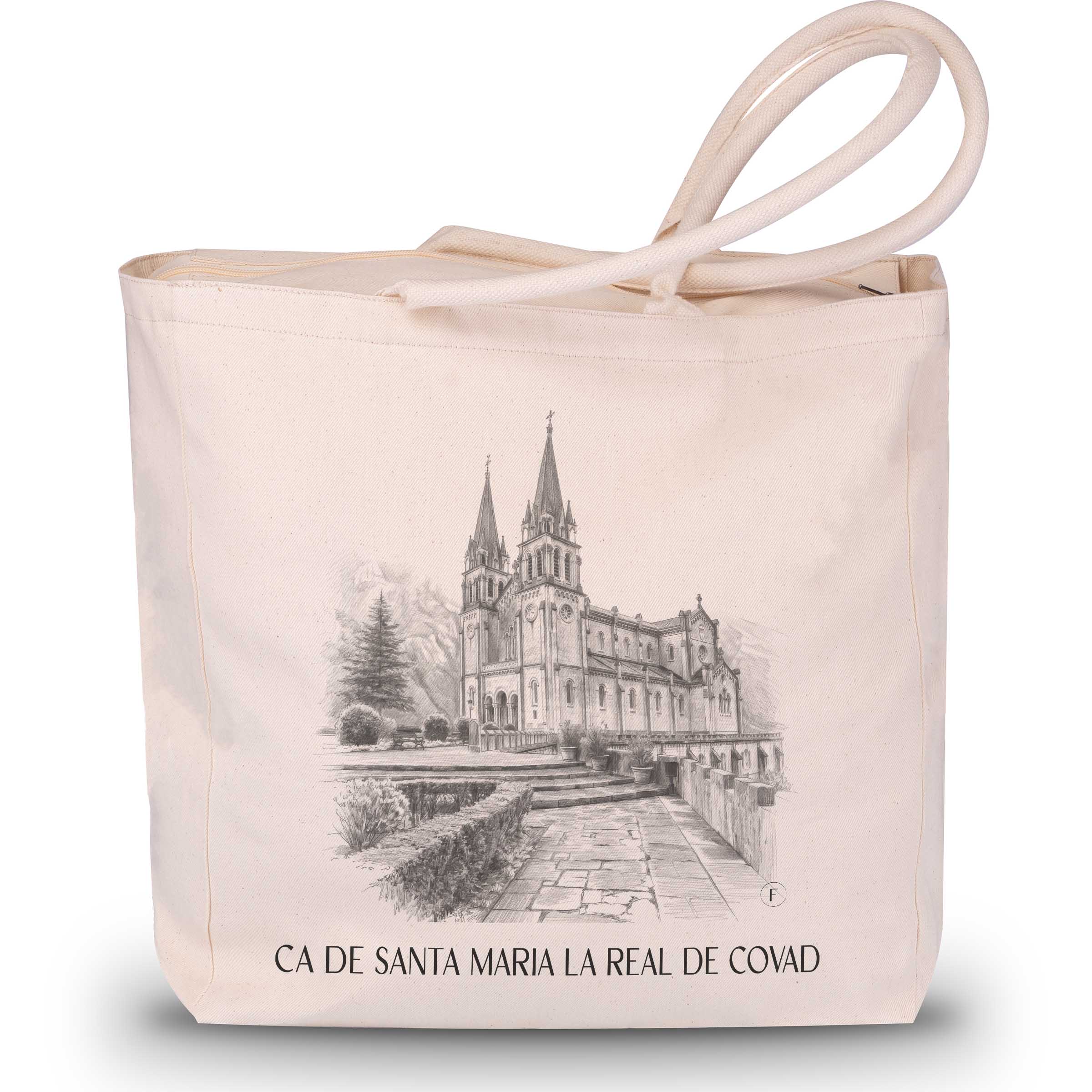 basilika-von-covadonga-spanien-spanien-einkaufstasche-bleistift-zeichnung-drawing
