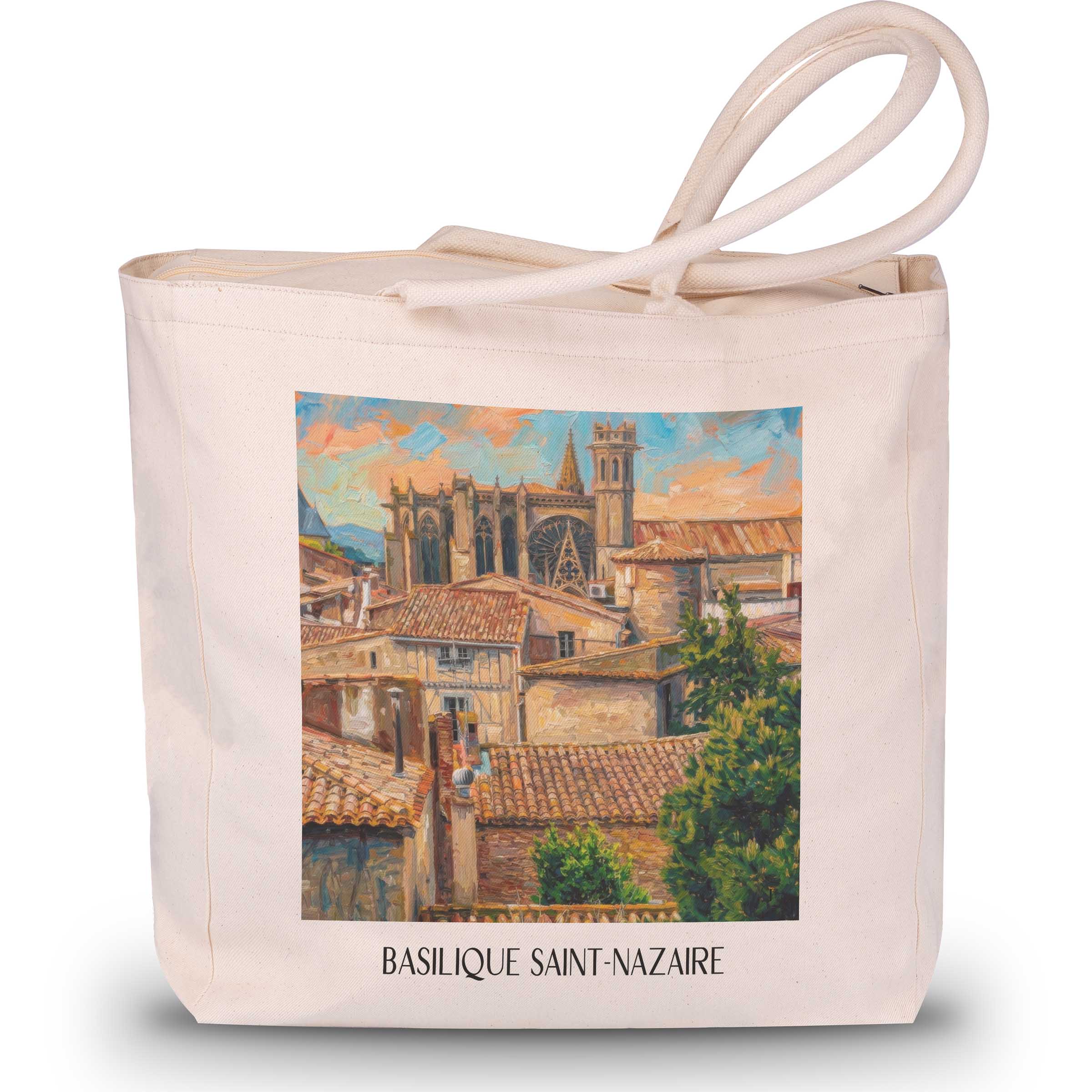basilique-saint-nazaire-carcassonne-frankreich-einkaufstasche-oil-painting-oelgemaelde
