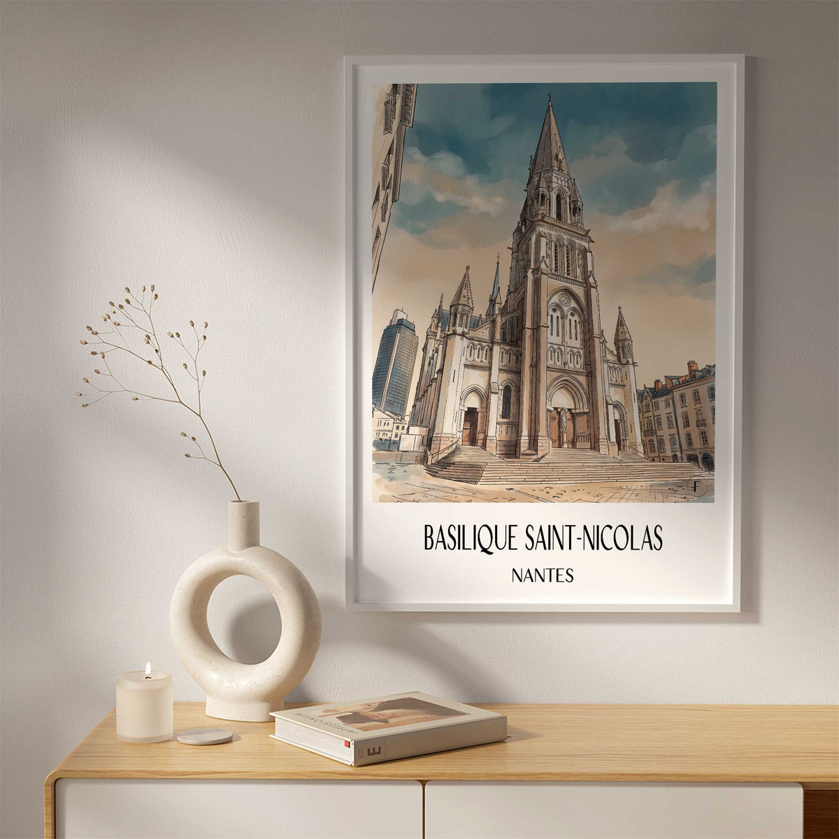 basilique-saint-nicolas-nantes-frankreich-poster-aquarell