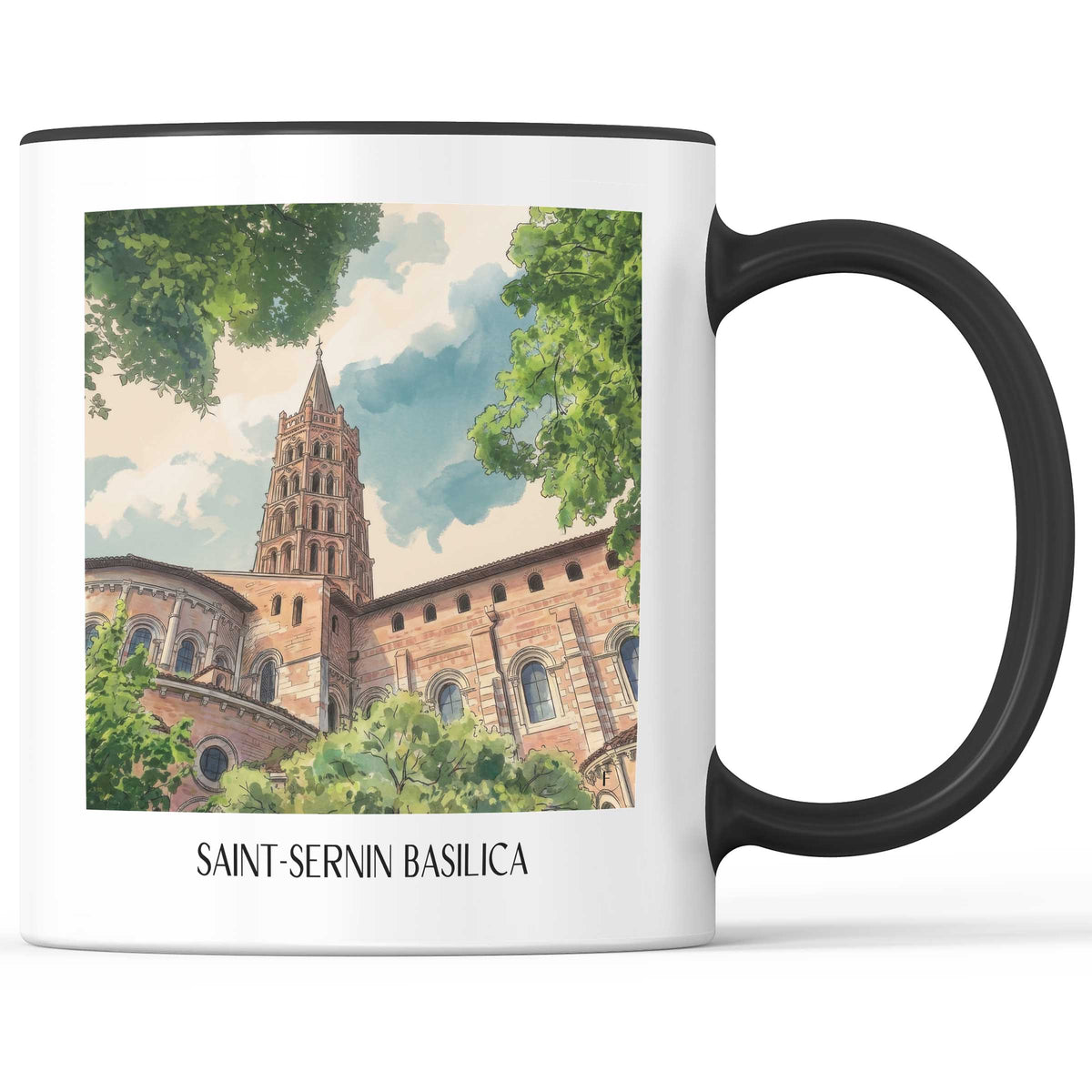 Basilique Saint-Sernin Kaffeebecher - Toulouse - Frankreich Becher - Kaffeetasse im Aquarell Stil - favplace