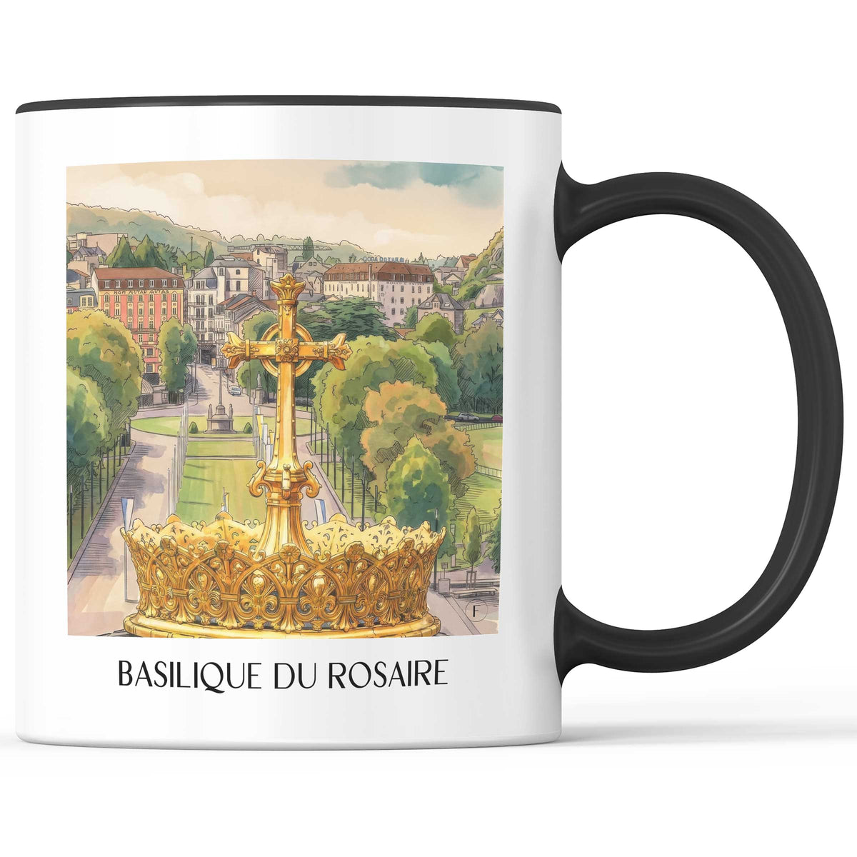 basilique-du-rosaire-lourdes-frankreich-kaffeebecher-aquarell