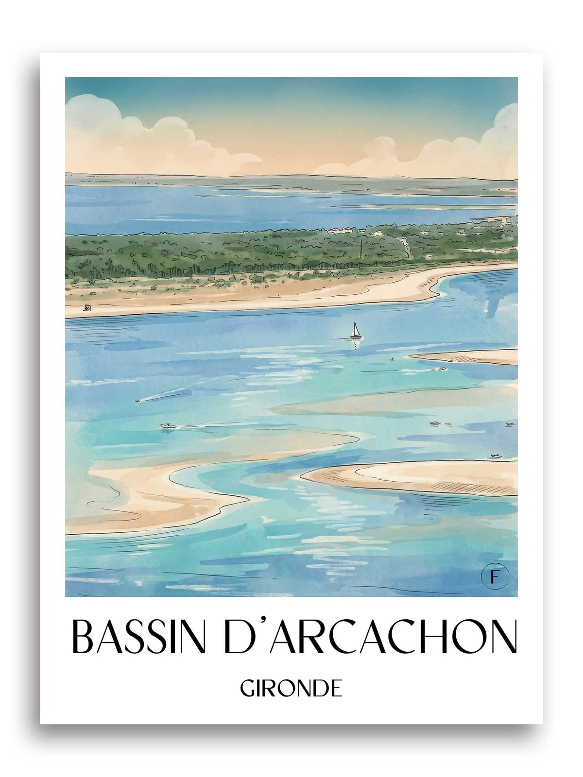 bassin-d'arcachon-gironde-frankreich-poster-aquarell
