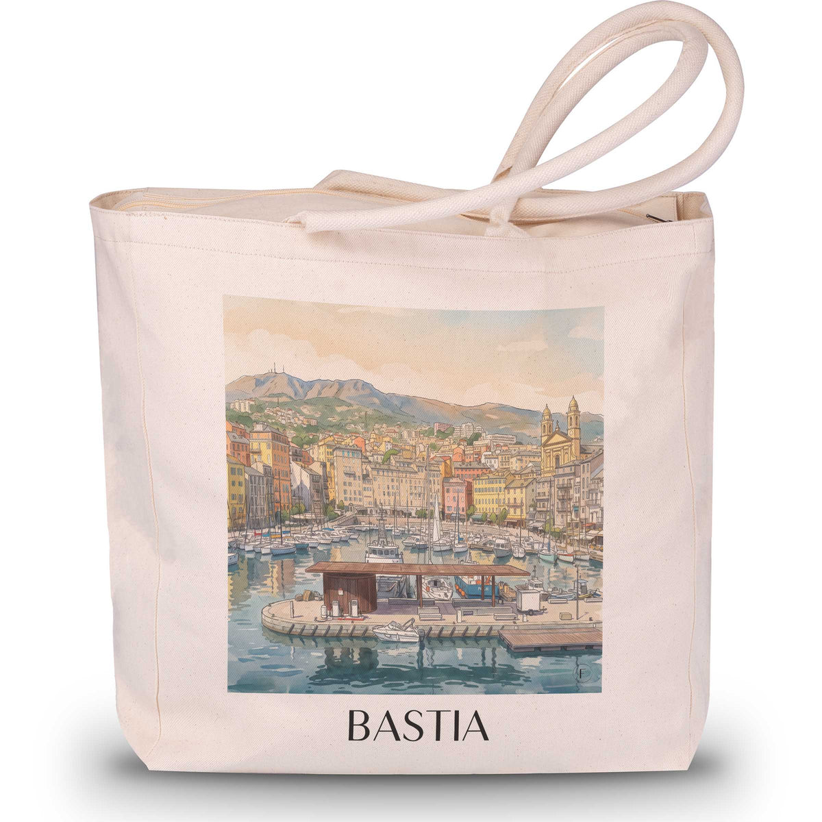 bastia-korsika-frankreich-einkaufstasche-aquarell