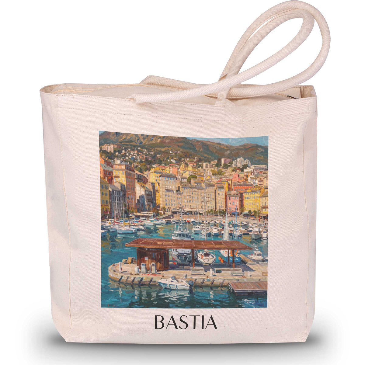 bastia-korsika-frankreich-einkaufstasche-oil-painting-oelgemaelde