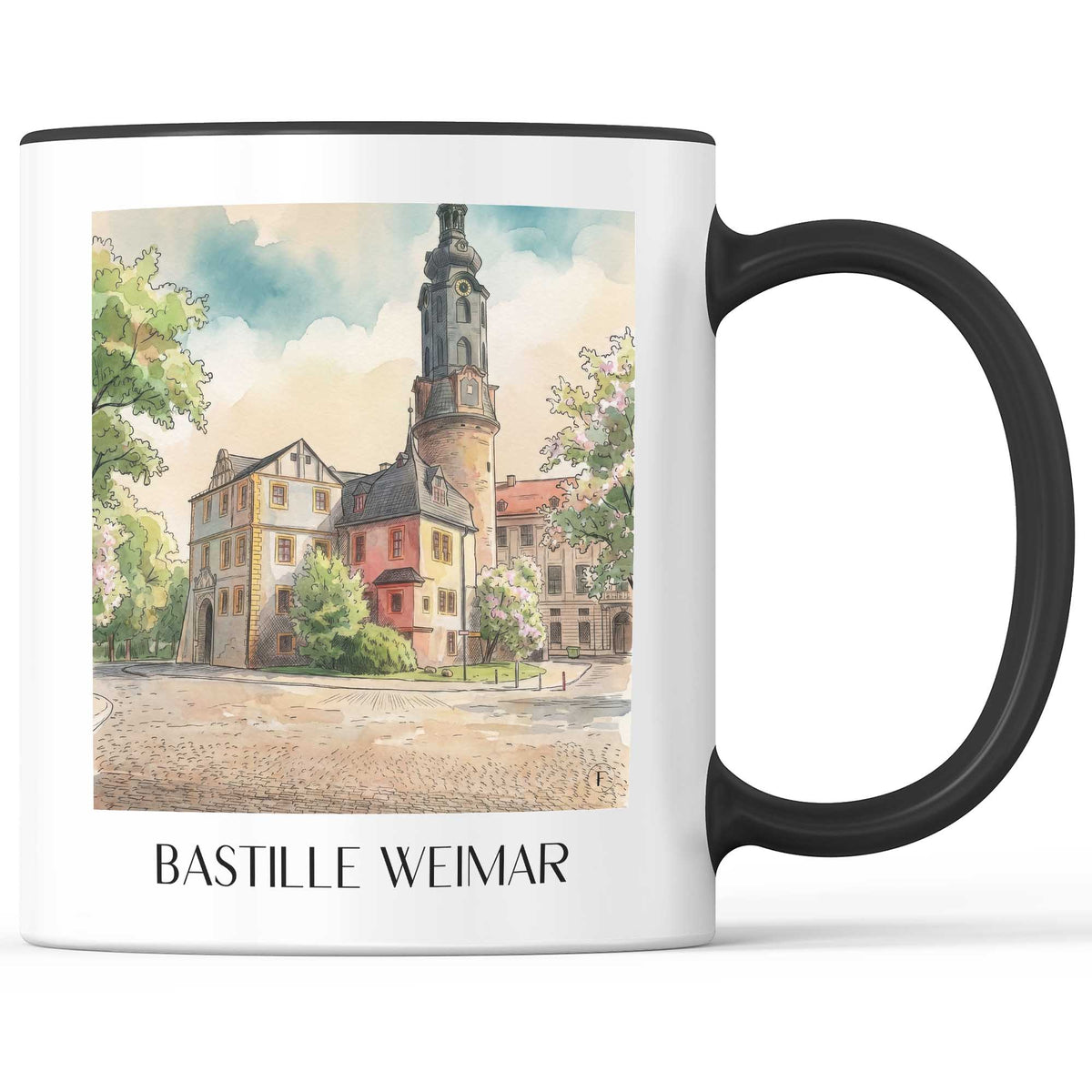 Bastille Kaffeebecher - Weimar - Deutschland Becher - Kaffeetasse im Aquarell Stil - favplace