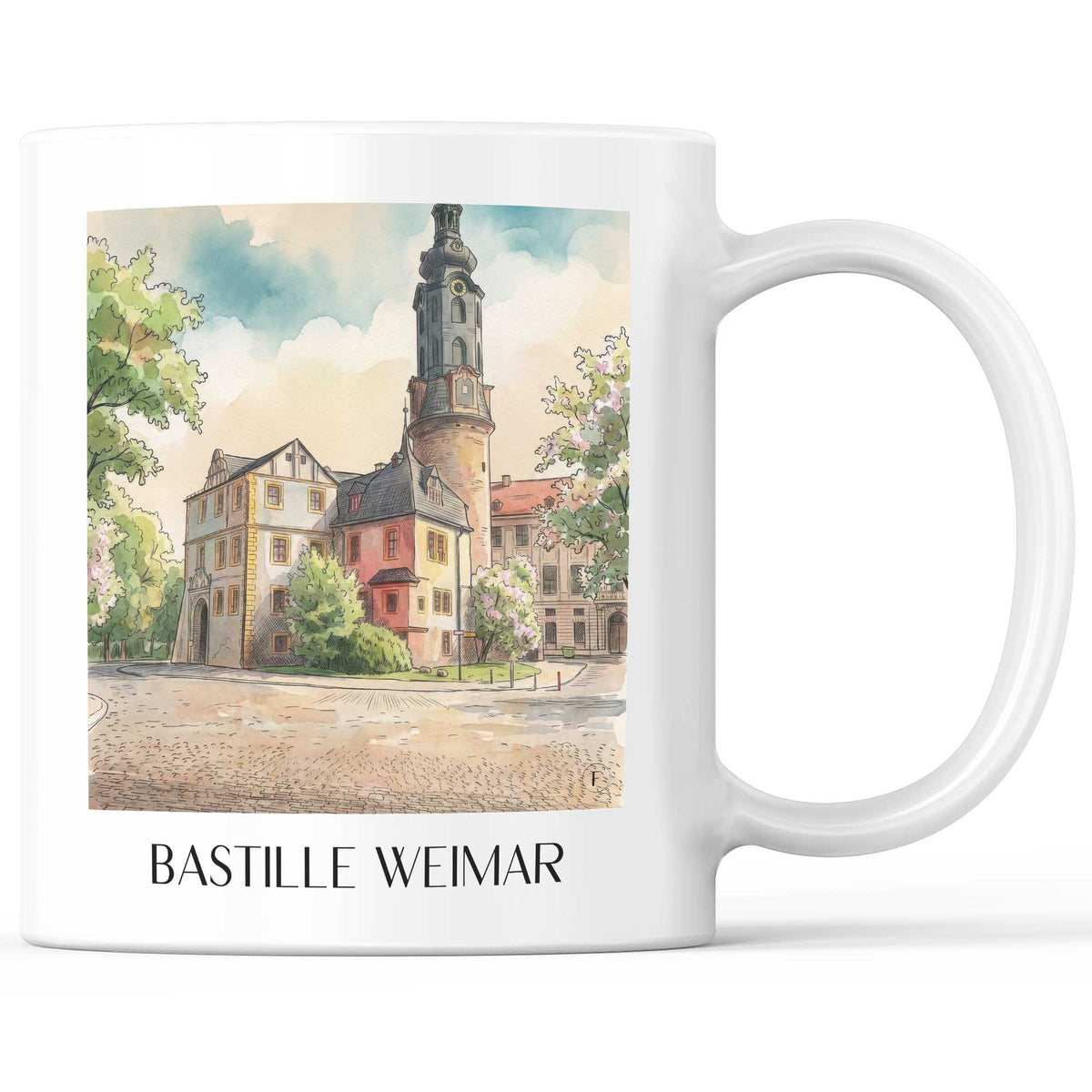 Bastille Kaffeebecher - Weimar - Deutschland Becher - Kaffeetasse im Aquarell Stil - favplace