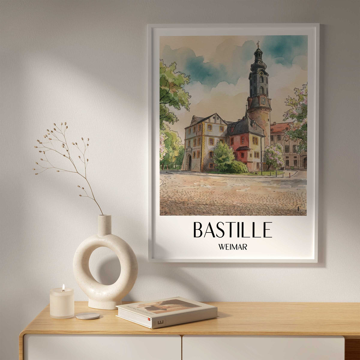 bastille-weimar-deutschland-poster-aquarell