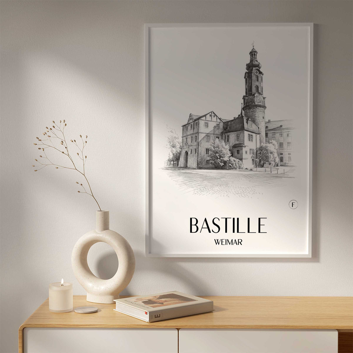 bastille-weimar-deutschland-poster-bleistift-zeichnung-drawing