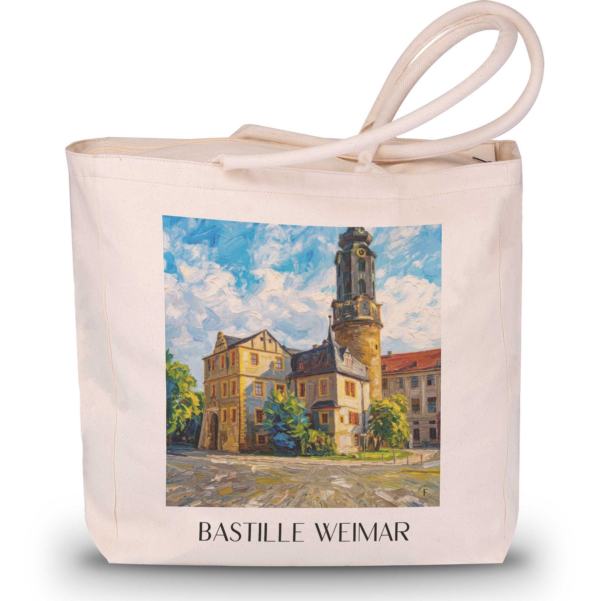 Bastille Shopping Tasche - Weimar - Deutschland Tote Bag - Einkaufstasche im Ölgemälde Stil - favplace