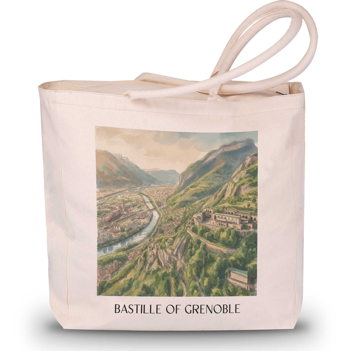 Bastille de Grenoble Shopping Tasche - Isère - Frankreich Tote Bag - Einkaufstasche im Aquarell Stil - favplace