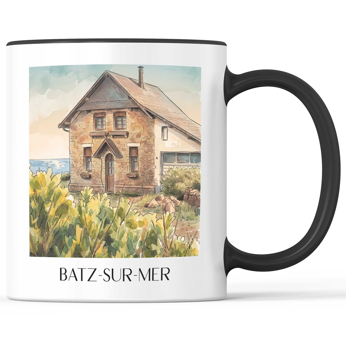 batz-sur-mer-presqu'île-guérandaise-frankreich-kaffeebecher-aquarell