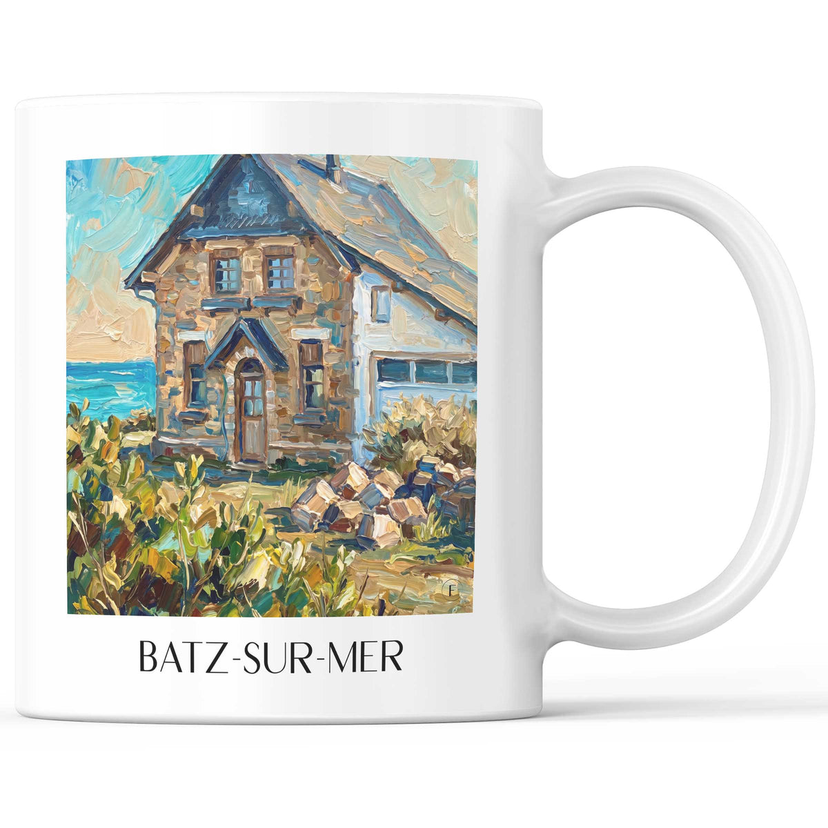 Batz-sur-Mer Kaffeebecher - Presqu'île Guérandaise - Frankreich Becher - Kaffeetasse im Ölgemälde Stil - favplace
