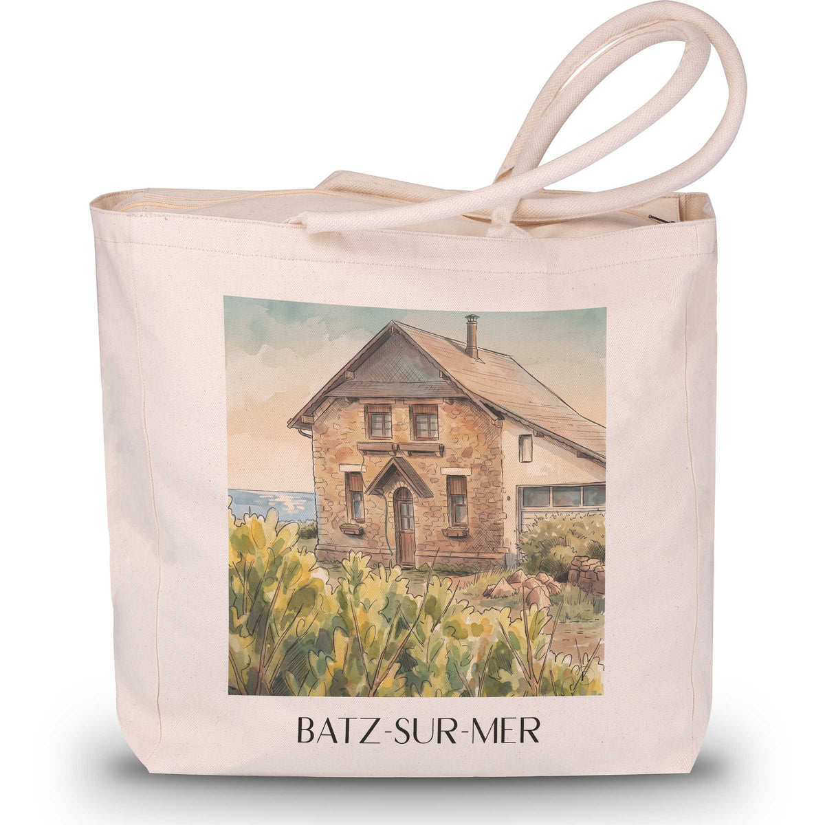 batz-sur-mer-presqu'île-guérandaise-frankreich-einkaufstasche-aquarell