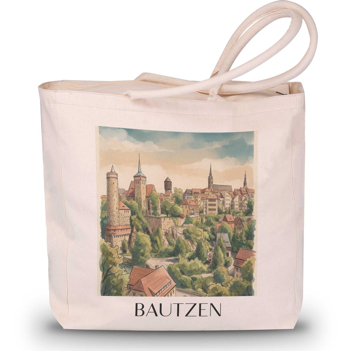 bautzen--oberlausitz-deutschland-einkaufstasche-aquarell