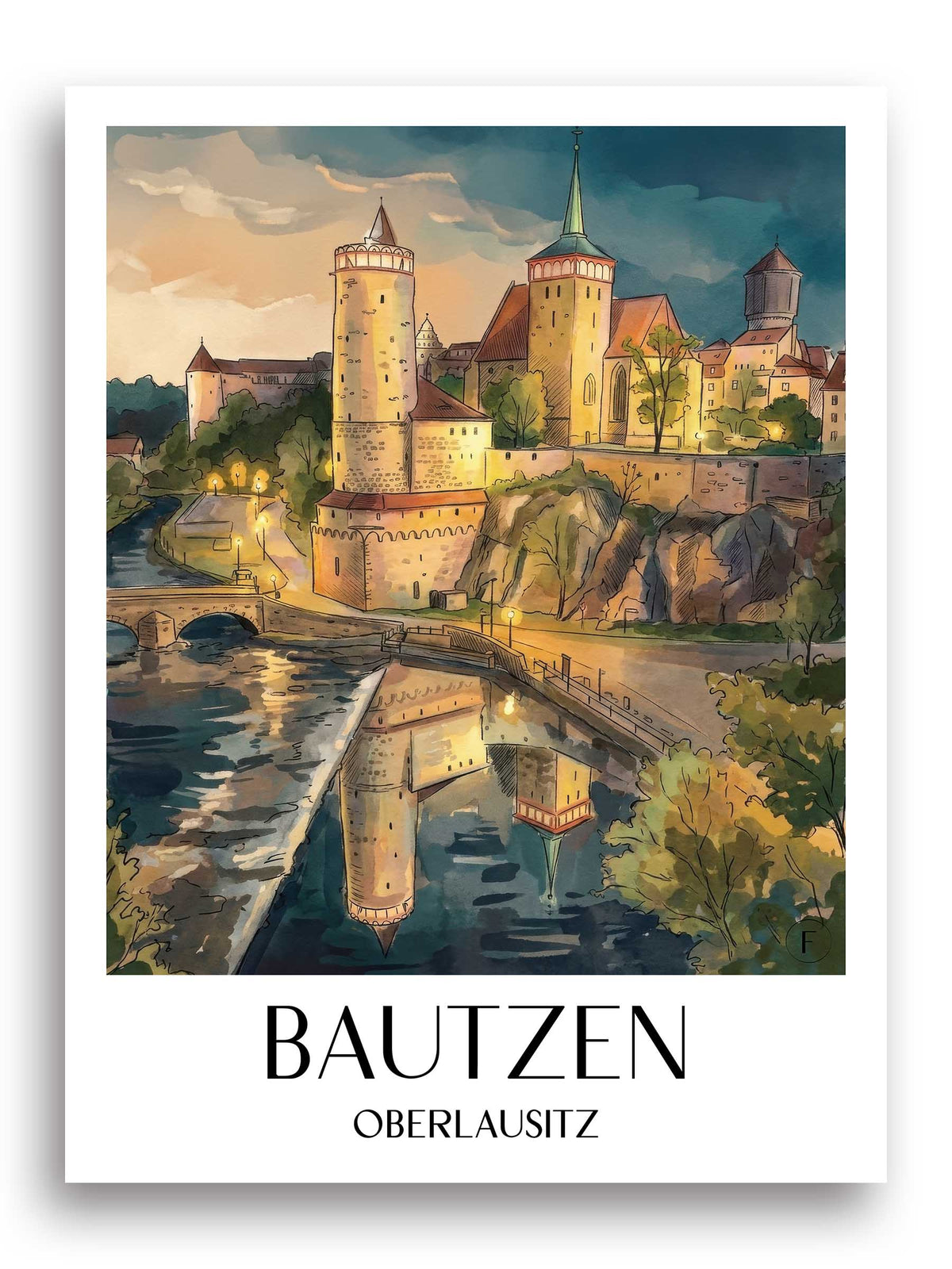 bautzen-(bei-nacht)-oberlausitz-deutschland-poster-aquarell