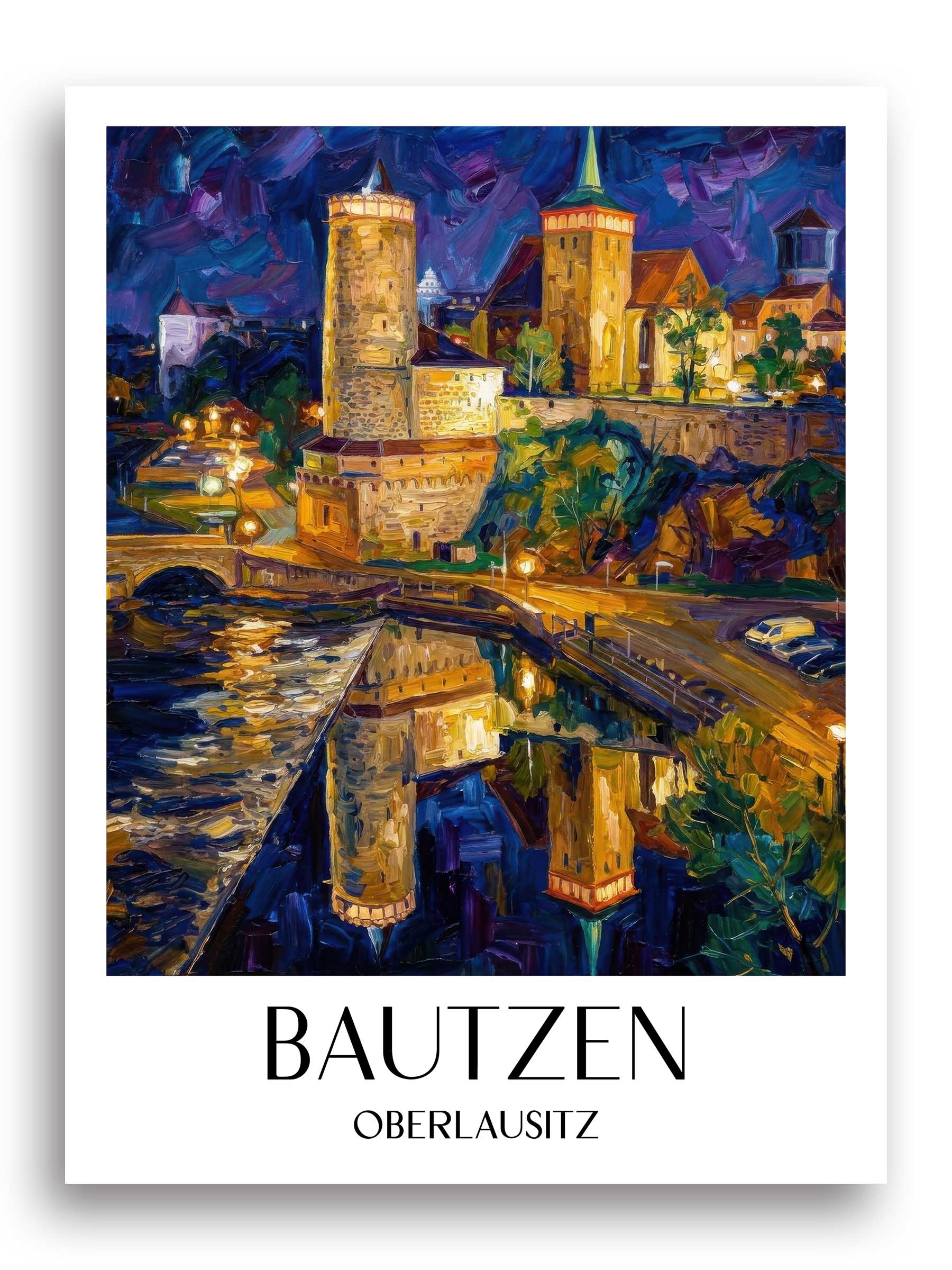 bautzen-(bei-nacht)-oberlausitz-deutschland-poster-oil-painting-oelgemaelde