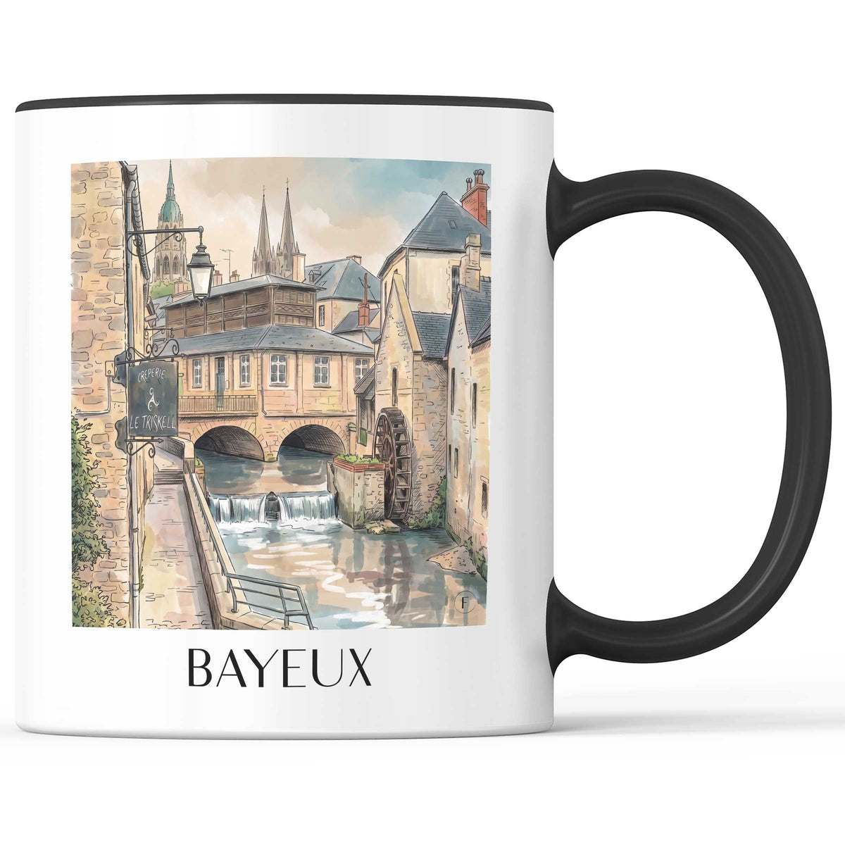 Bayeux Kaffeebecher - Calvados - Frankreich Becher - Kaffeetasse im Aquarell Stil - favplace