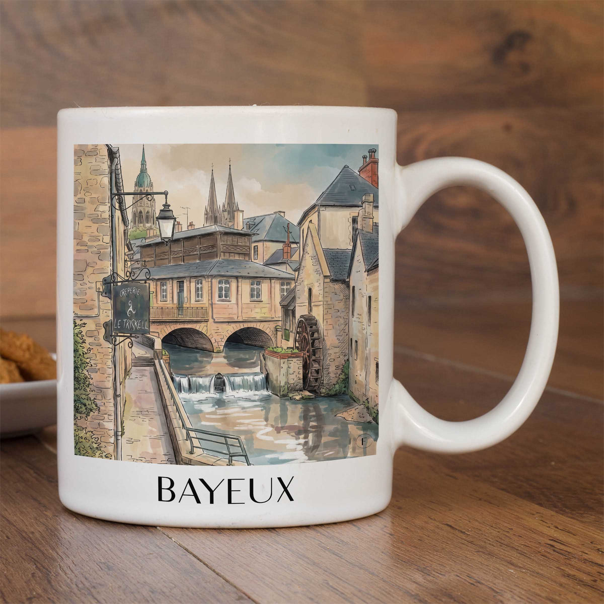 bayeux-calvados-frankreich-kaffeebecher-aquarell