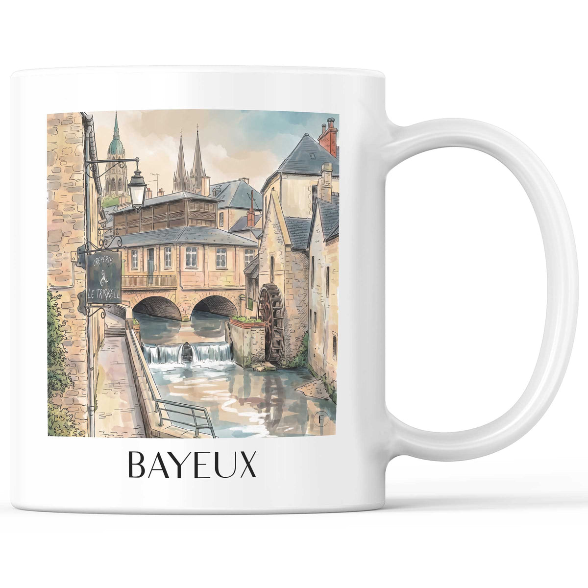 Bayeux Kaffeebecher - Calvados - Frankreich Becher - Kaffeetasse im Aquarell Stil - favplace