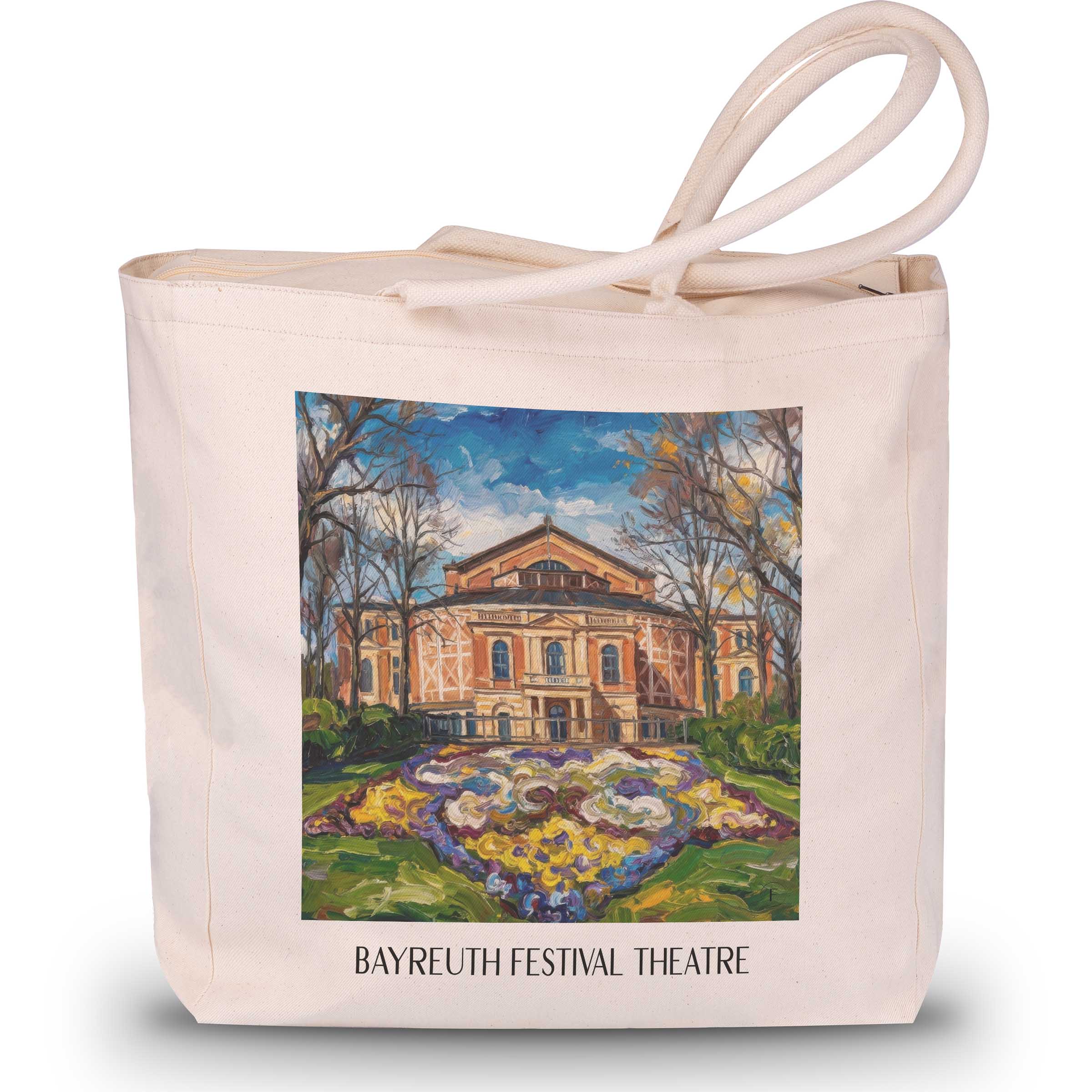 Bayreuther Festspielhaus Shopping Tasche - Oberfranken - Deutschland Tote Bag - Einkaufstasche im Ölgemälde Stil - favplace
