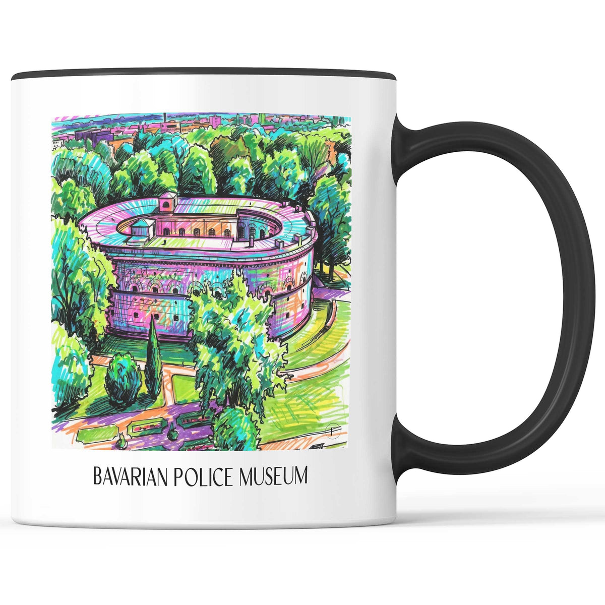 Bayrisches Polizeimuseum Kaffeebecher - Ingolstadt - Deutschland Becher - Kaffeetasse im Tag Graffiti Stil - favplace