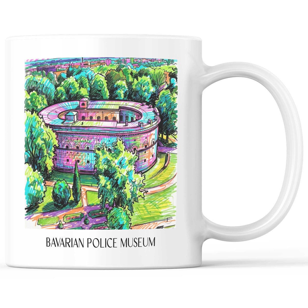 Bayrisches Polizeimuseum Kaffeebecher - Ingolstadt - Deutschland Becher - Kaffeetasse im Tag Graffiti Stil - favplace