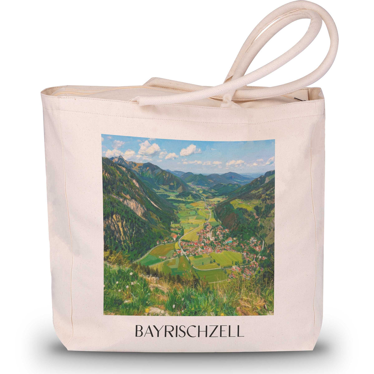 Bayrischzell Shopping Tasche - Wendelstein - Deutschland Tote Bag - Einkaufstasche im Ölgemälde Stil - favplace