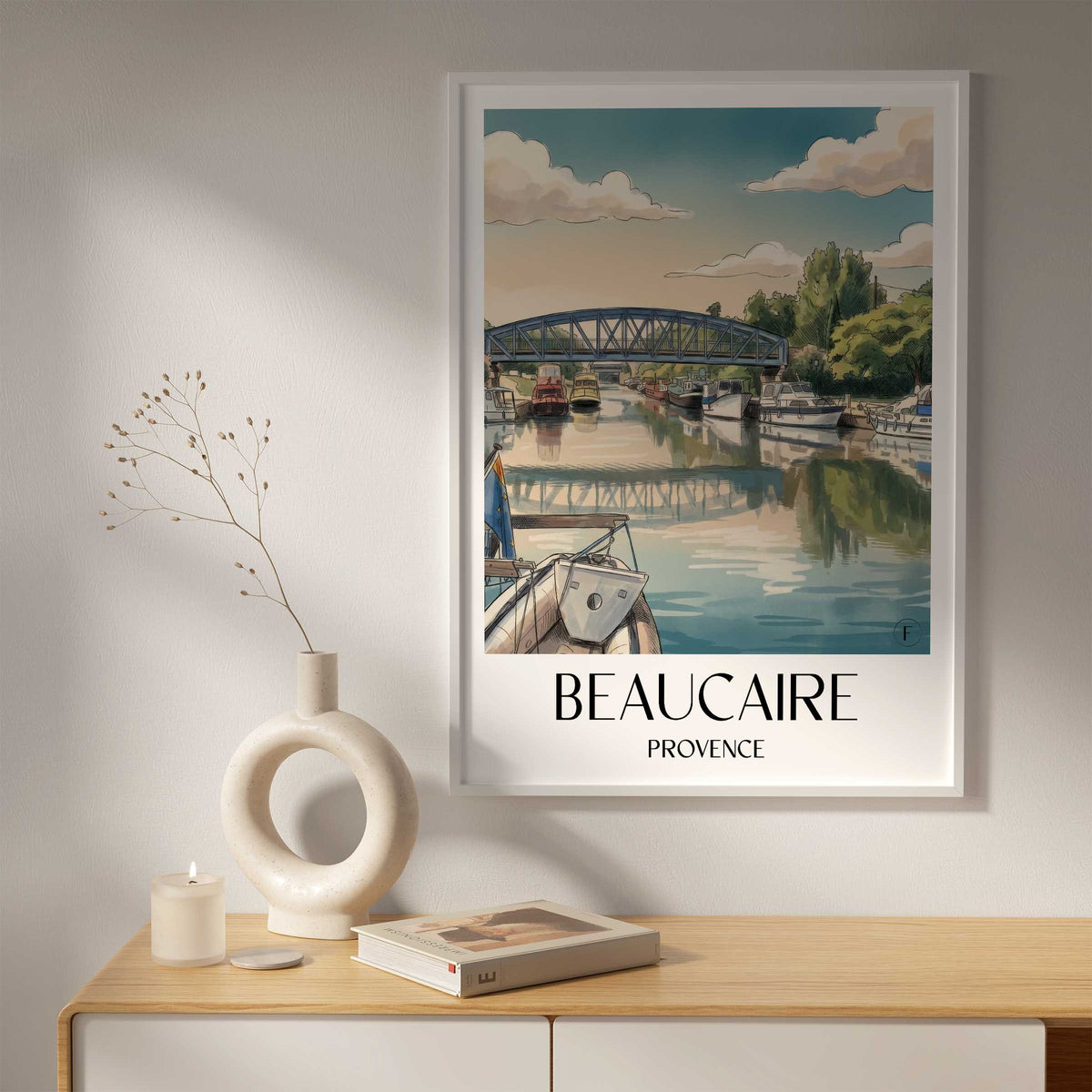 beaucaire-provence-frankreich-poster-aquarell