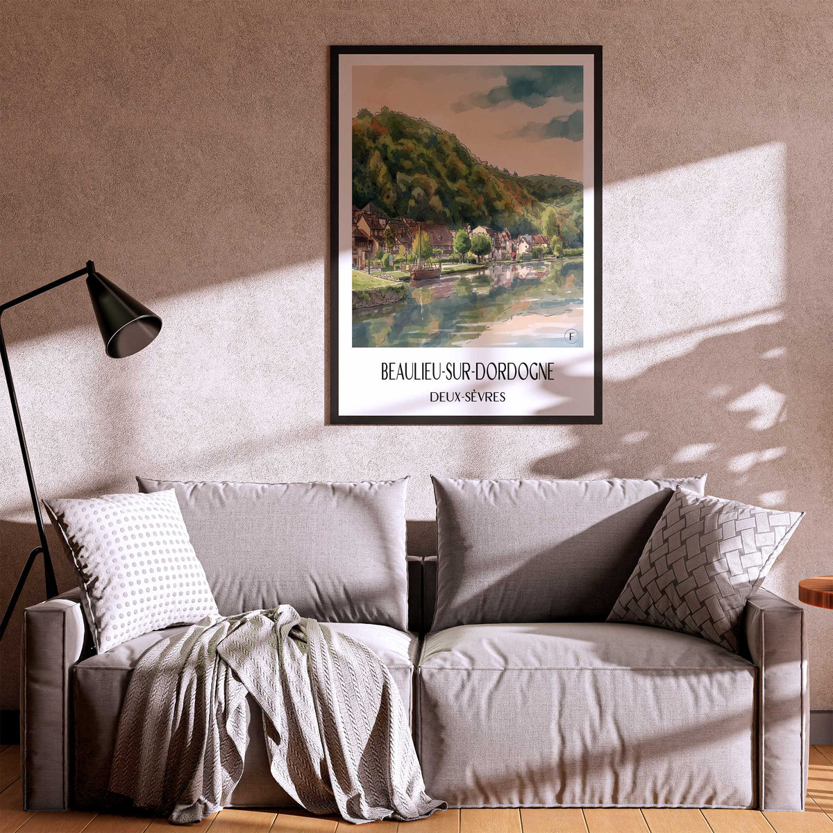 beaulieu-sur-dordogne-corrèze-frankreich-poster-aquarell