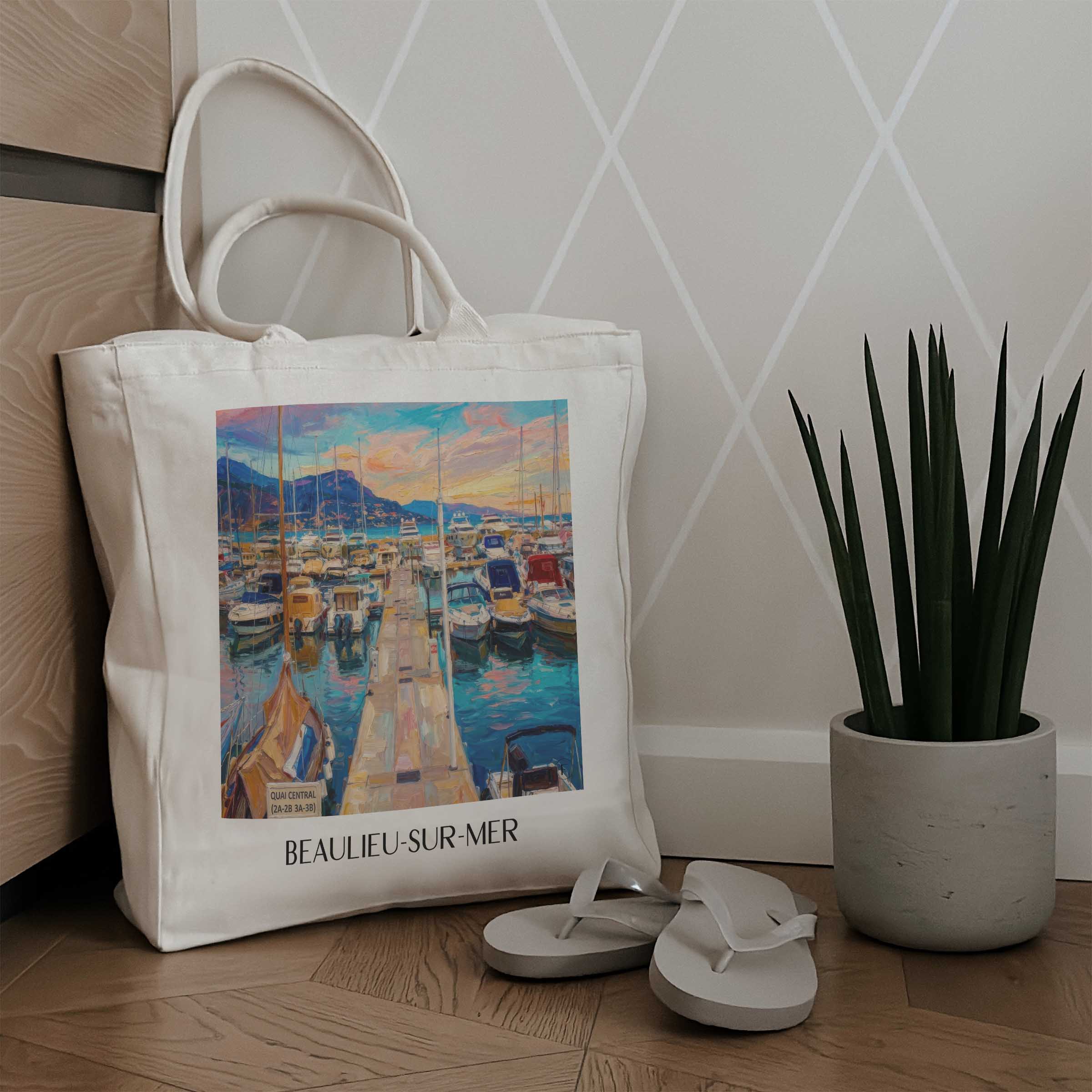 beaulieu-sur-mer-côte-d´azur-frankreich-einkaufstasche-oil-painting-oelgemaelde