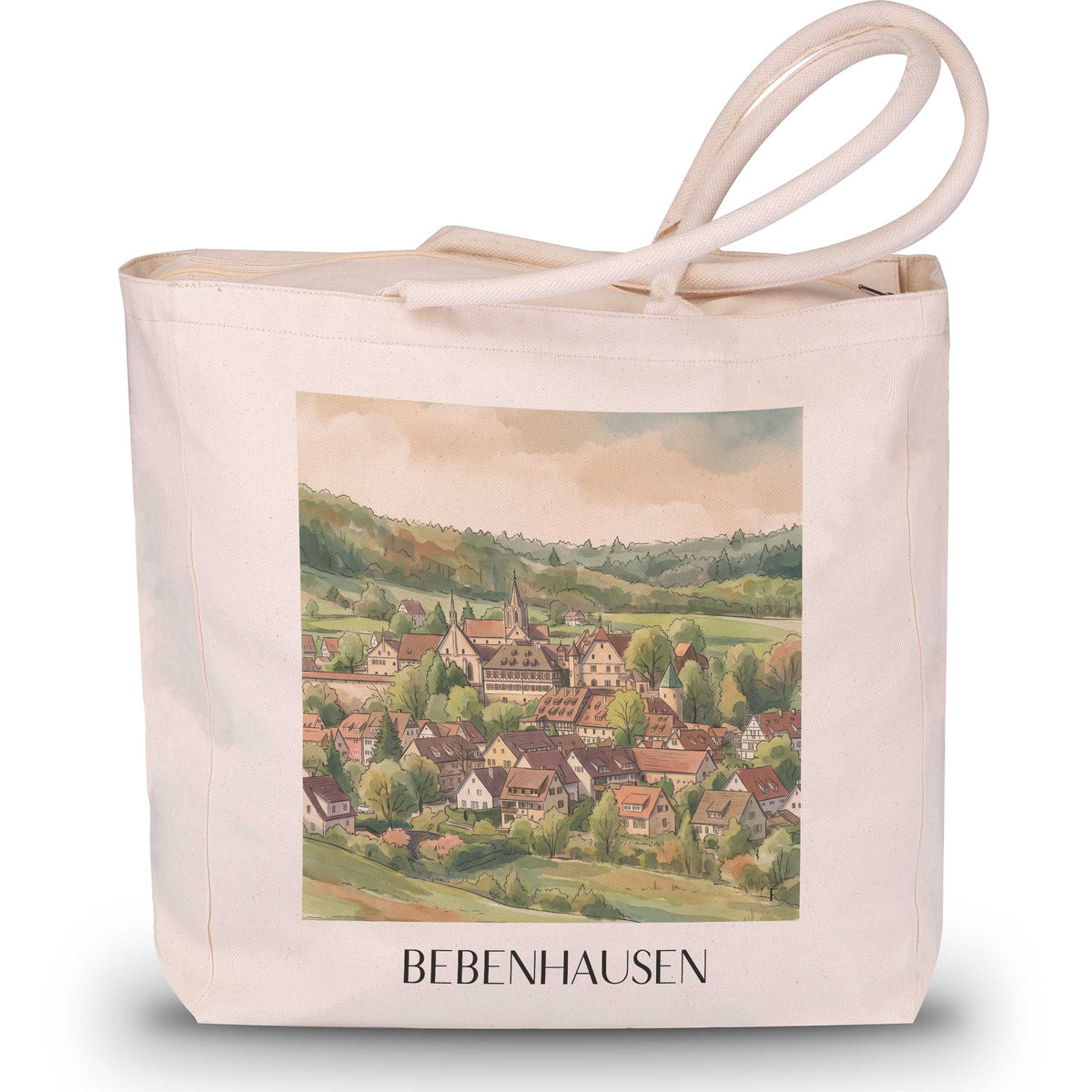 Bebenhausen Shopping Tasche - Schönbuch - Deutschland Tote Bag - Einkaufstasche im Aquarell Stil - favplace