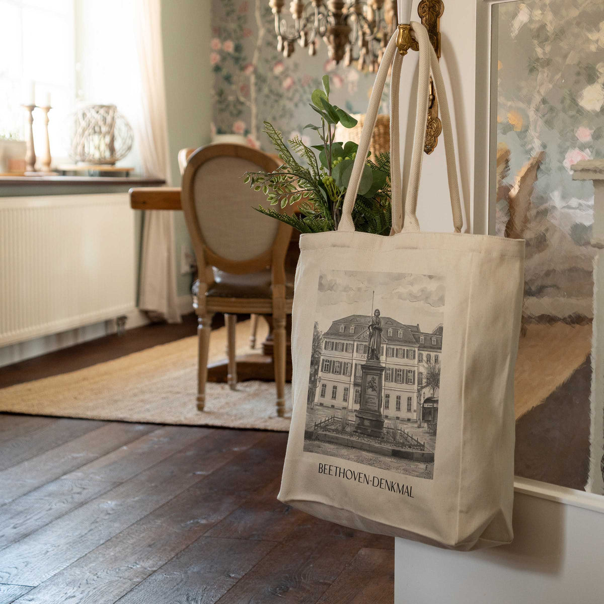 beethoven-denkmal-bonn-deutschland-einkaufstasche-aquarell-schwarz-weiss