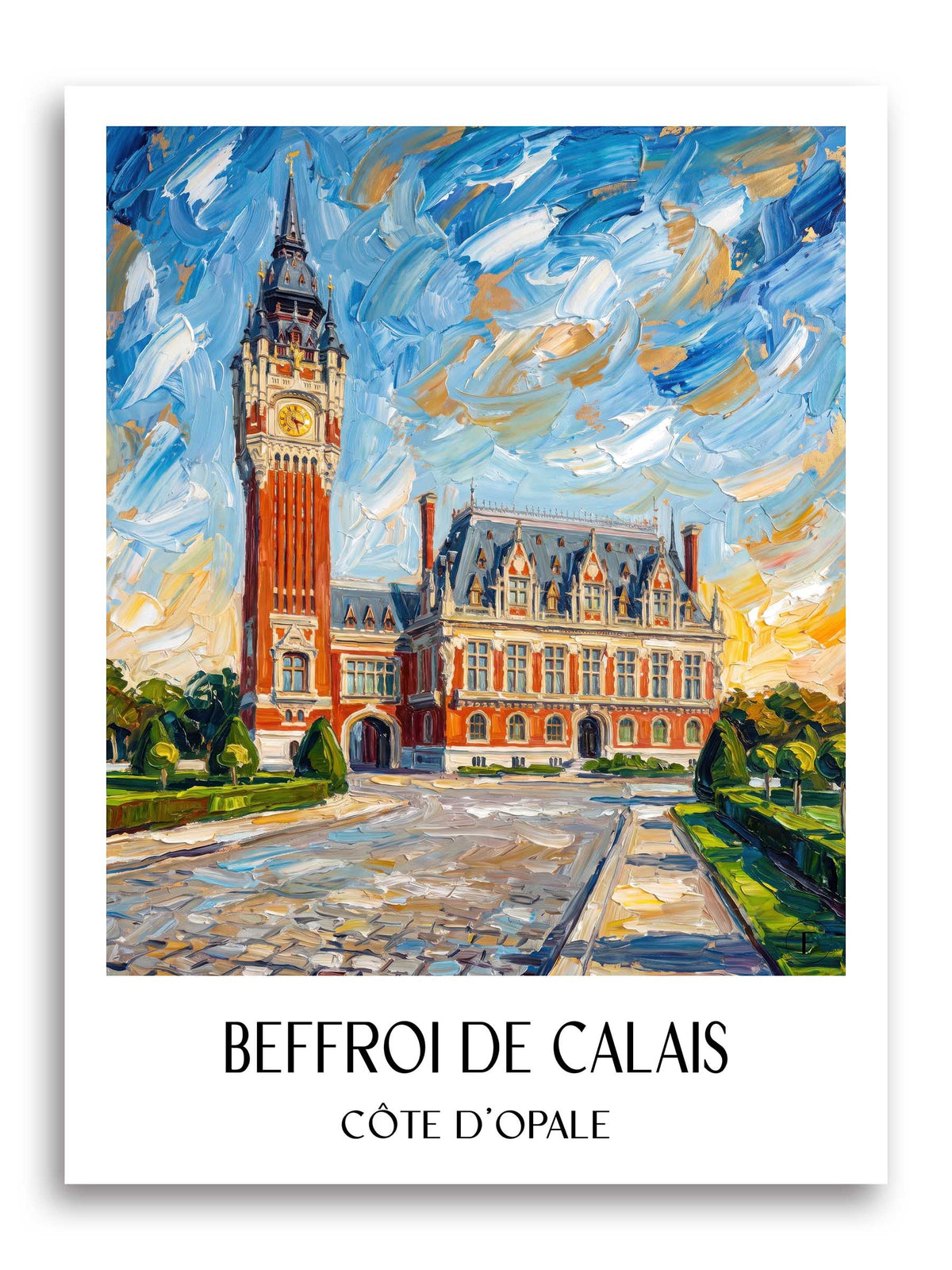 beffroi-de-calais-côte-d'opale-frankreich-poster-oil-painting-oelgemaelde