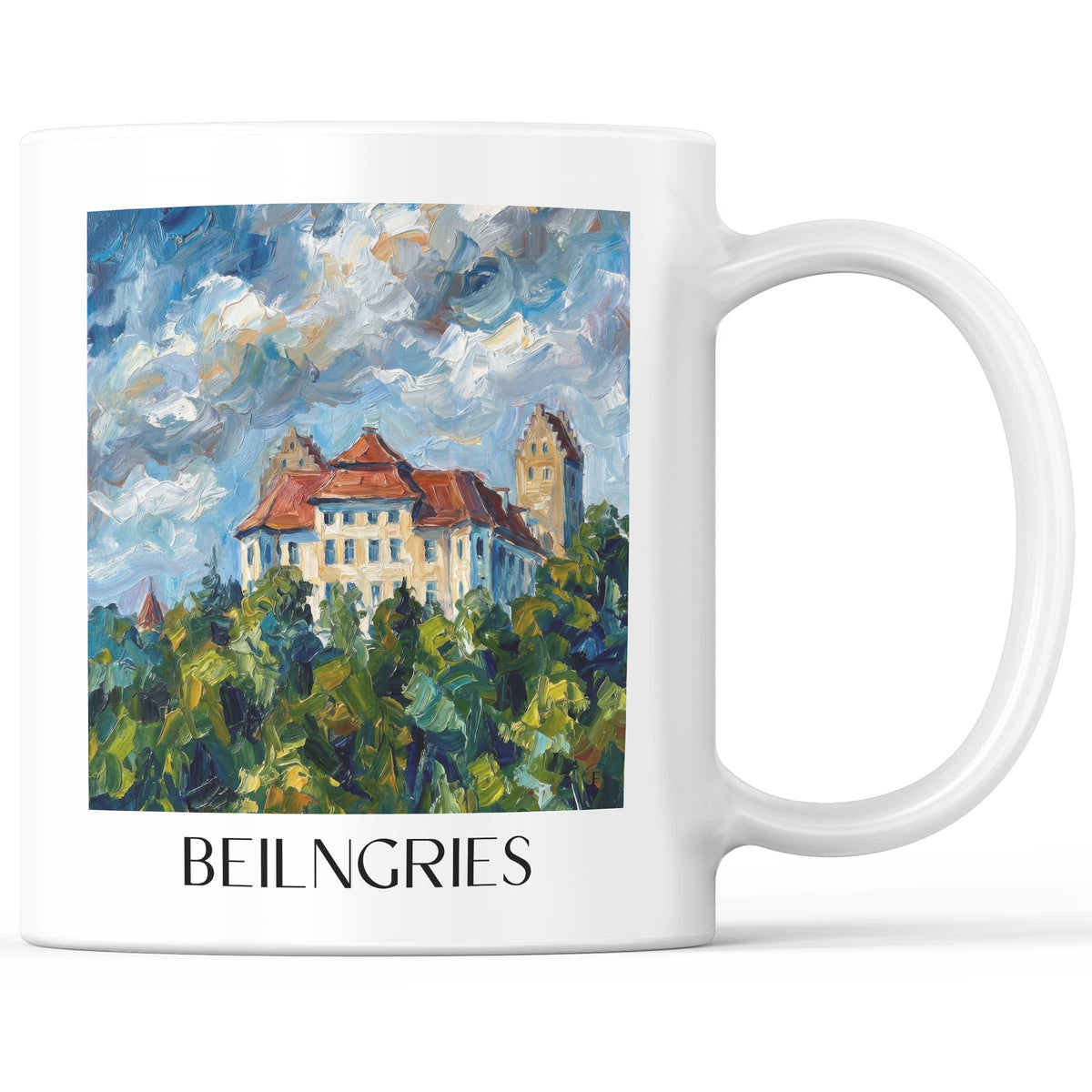 Beilngries Kaffeebecher - Altmühltal - Deutschland Becher - Kaffeetasse im Ölgemälde Stil - favplace