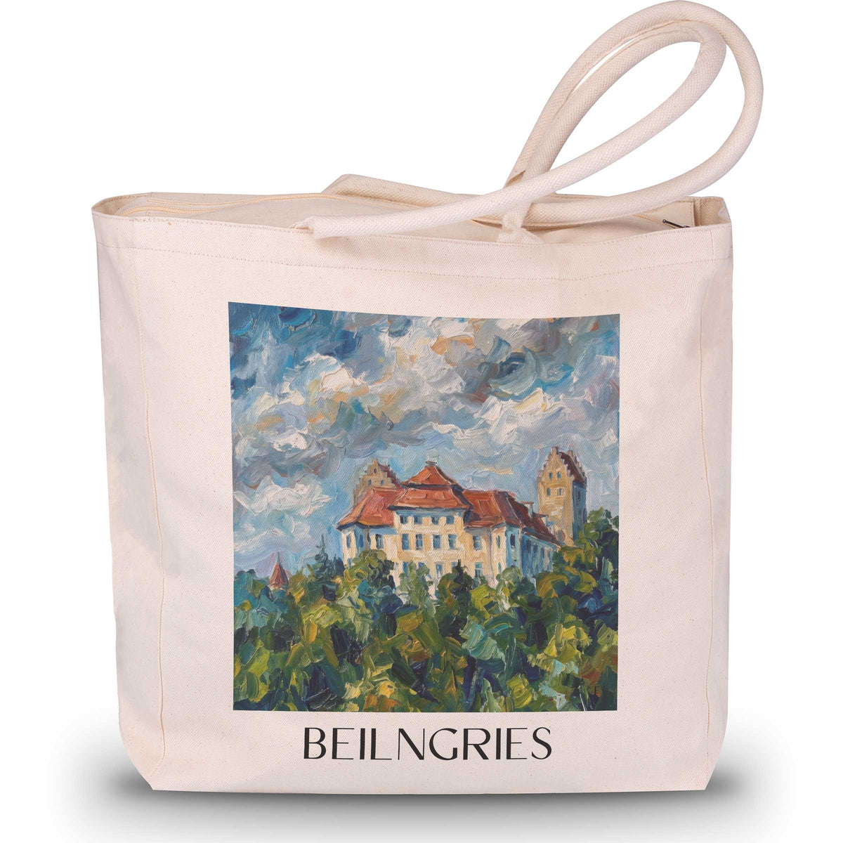 Beilngries Shopping Tasche - Altmühltal - Deutschland Tote Bag - Einkaufstasche im Ölgemälde Stil - favplace